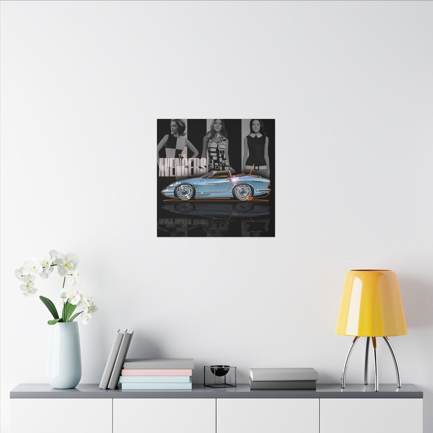 THE AVENGERS TV Show Emma Peel Lotus Elan Canvas Art Print