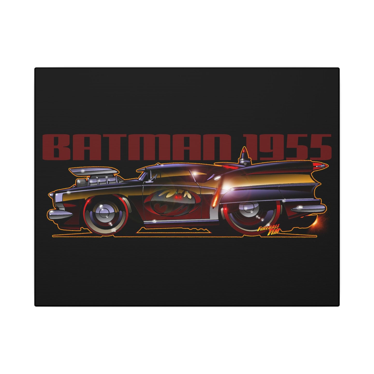 BATMAN 1955 BATMOBILE Canvas Art Print - 11x14