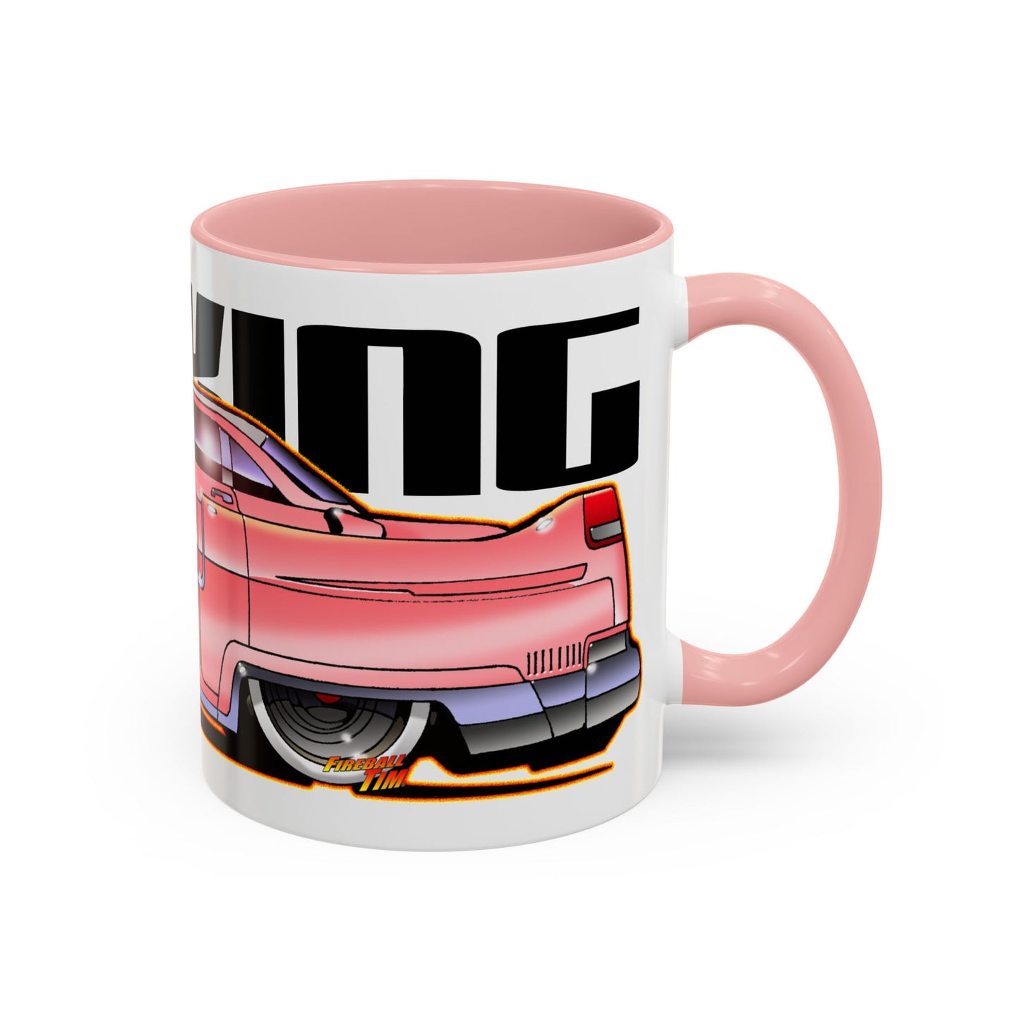 ELVIS THE KING PINK 1955 CADILLAC Fireball Art Coffee Mug - 2 Sizes