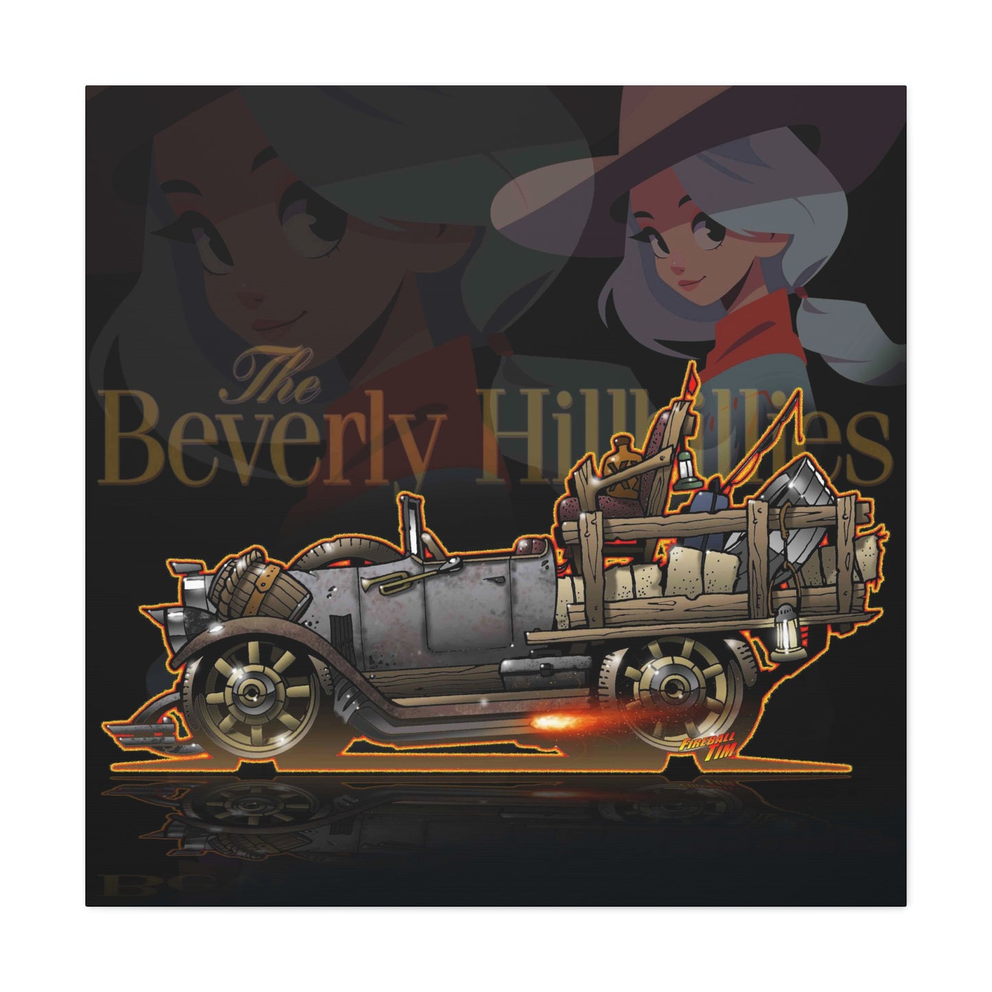 BEVERLY HILLBILLIES JALOPY Canvas Art Wall Print