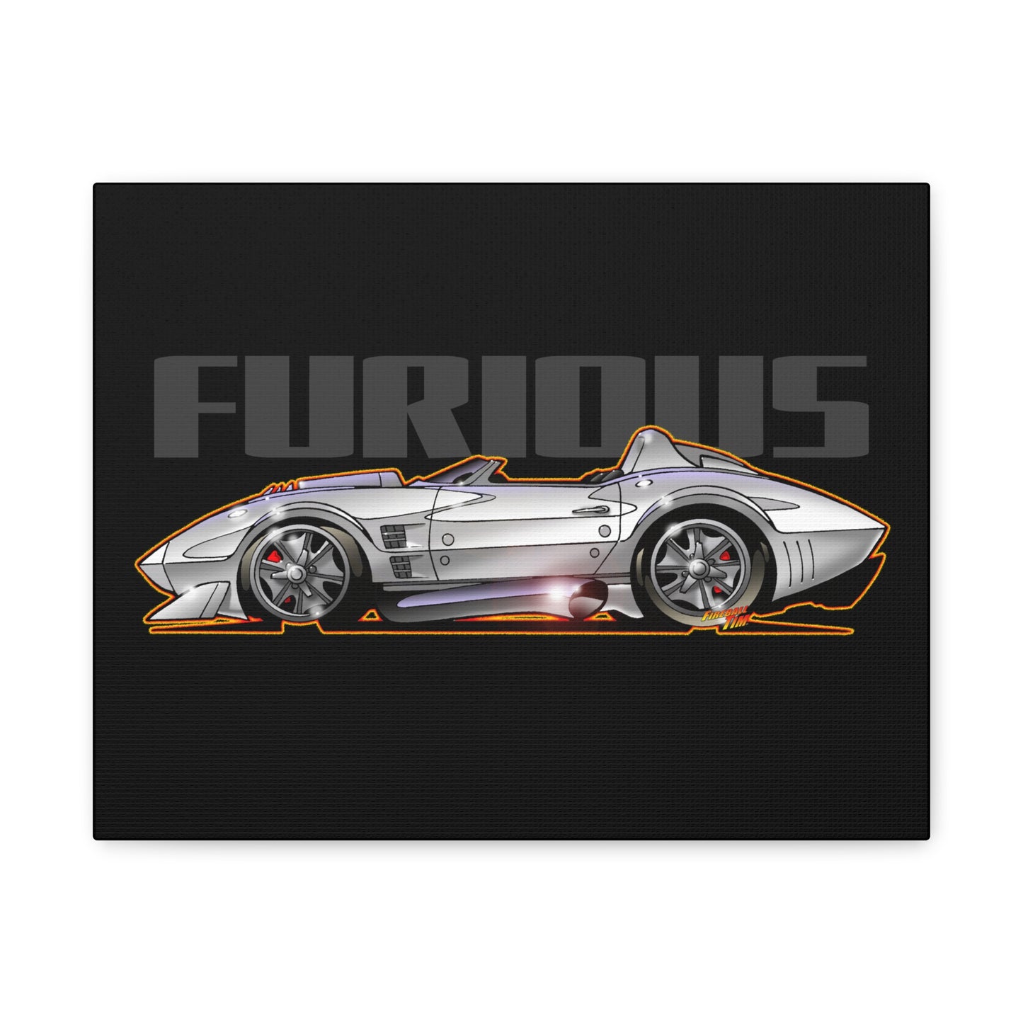 FAST AND FURIOUS Grand Sport Stingray Corvette Fireball Art Canvas Art Wall Print
