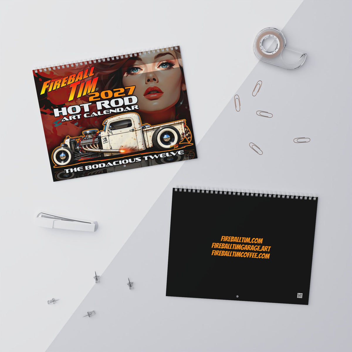 FIREBALL TIM 2027 Hot Rod Art - Wall Calendar 8.5x11