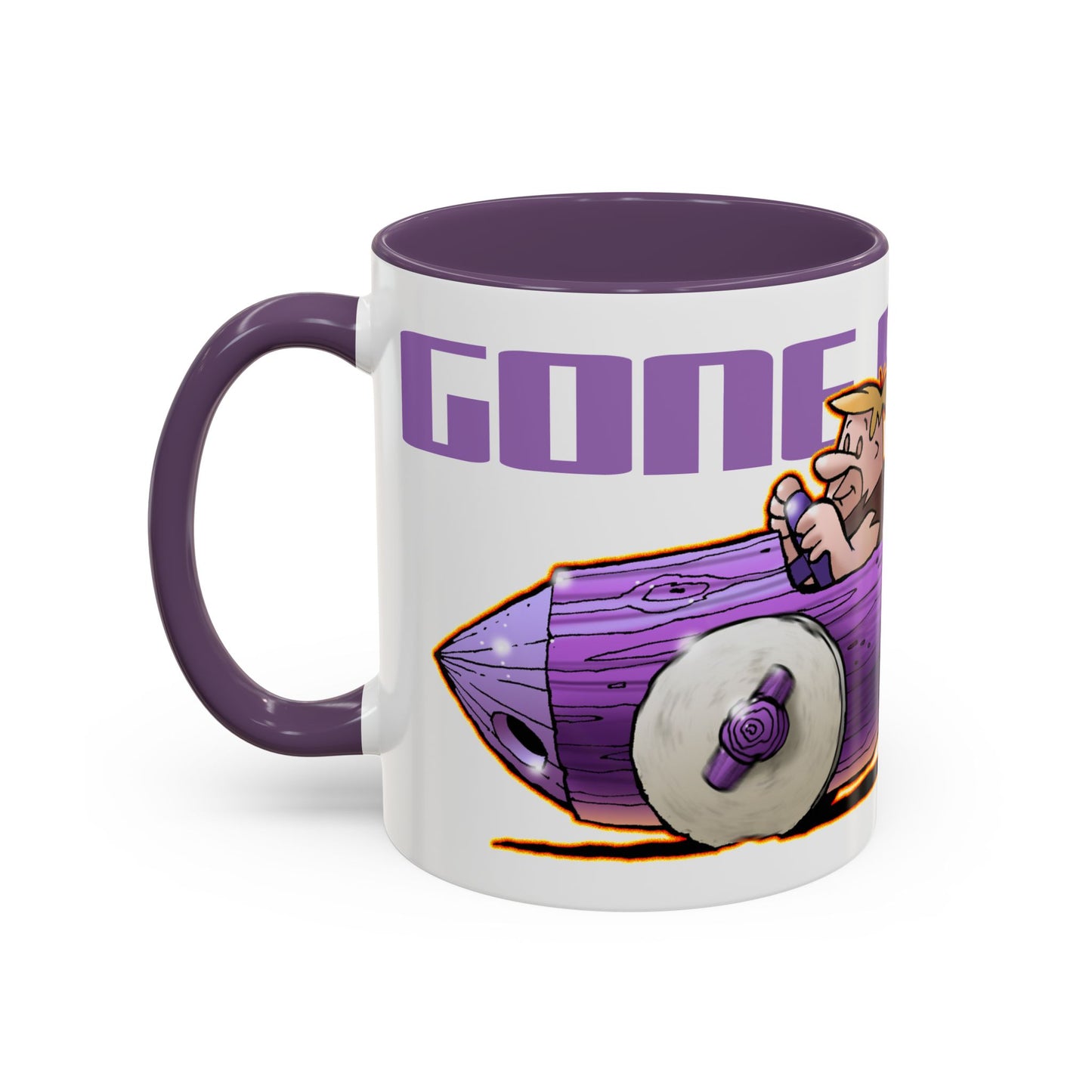 FLINTSTONES BARNEY RUBBLE Gone Fishing Fireball Collectible Coffee Mug - 2 Sizes