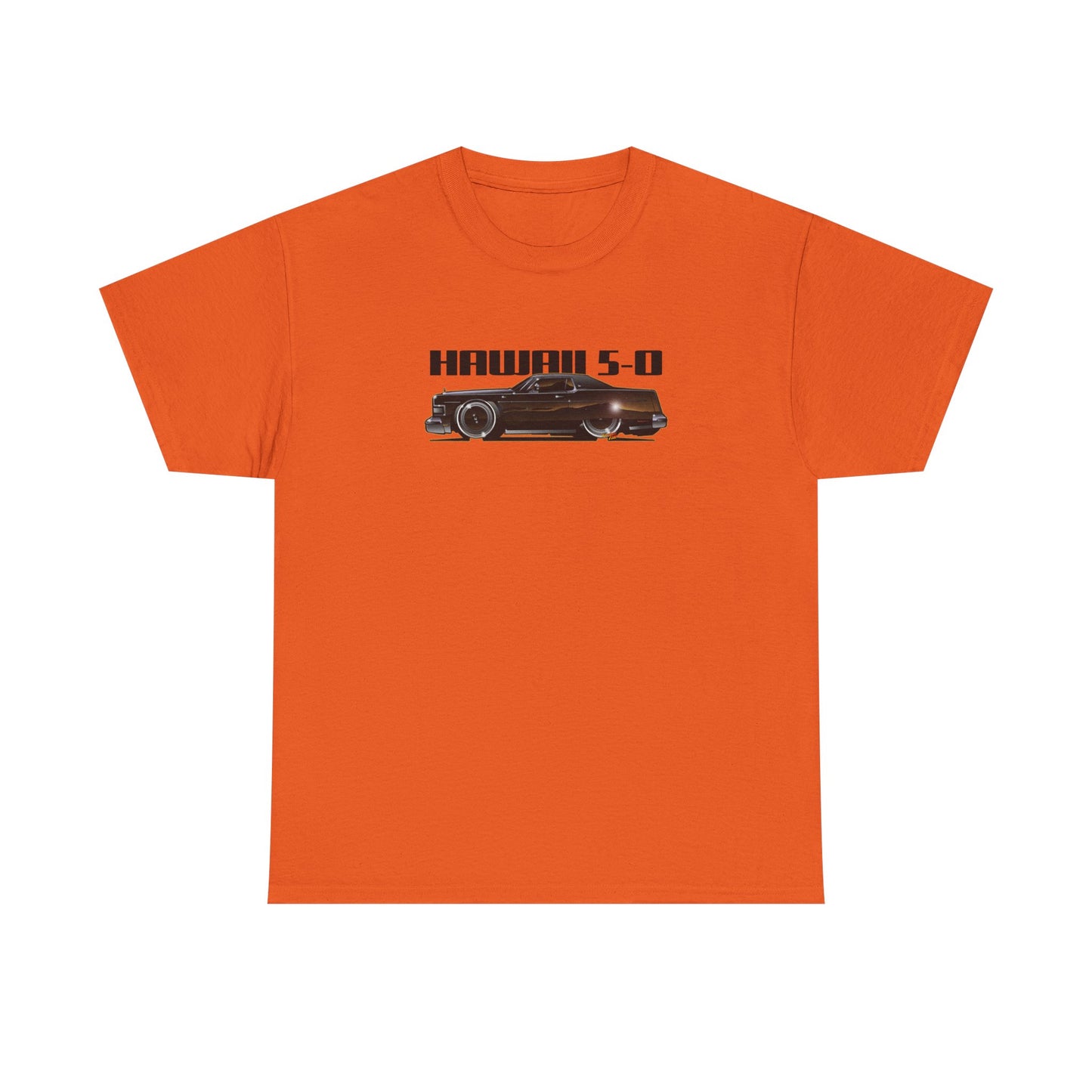 HAWAII 5-O 1974 MERCURY MARQUIS BROUGHAM Fireball Art Tee Shirt - Multiple Sizes