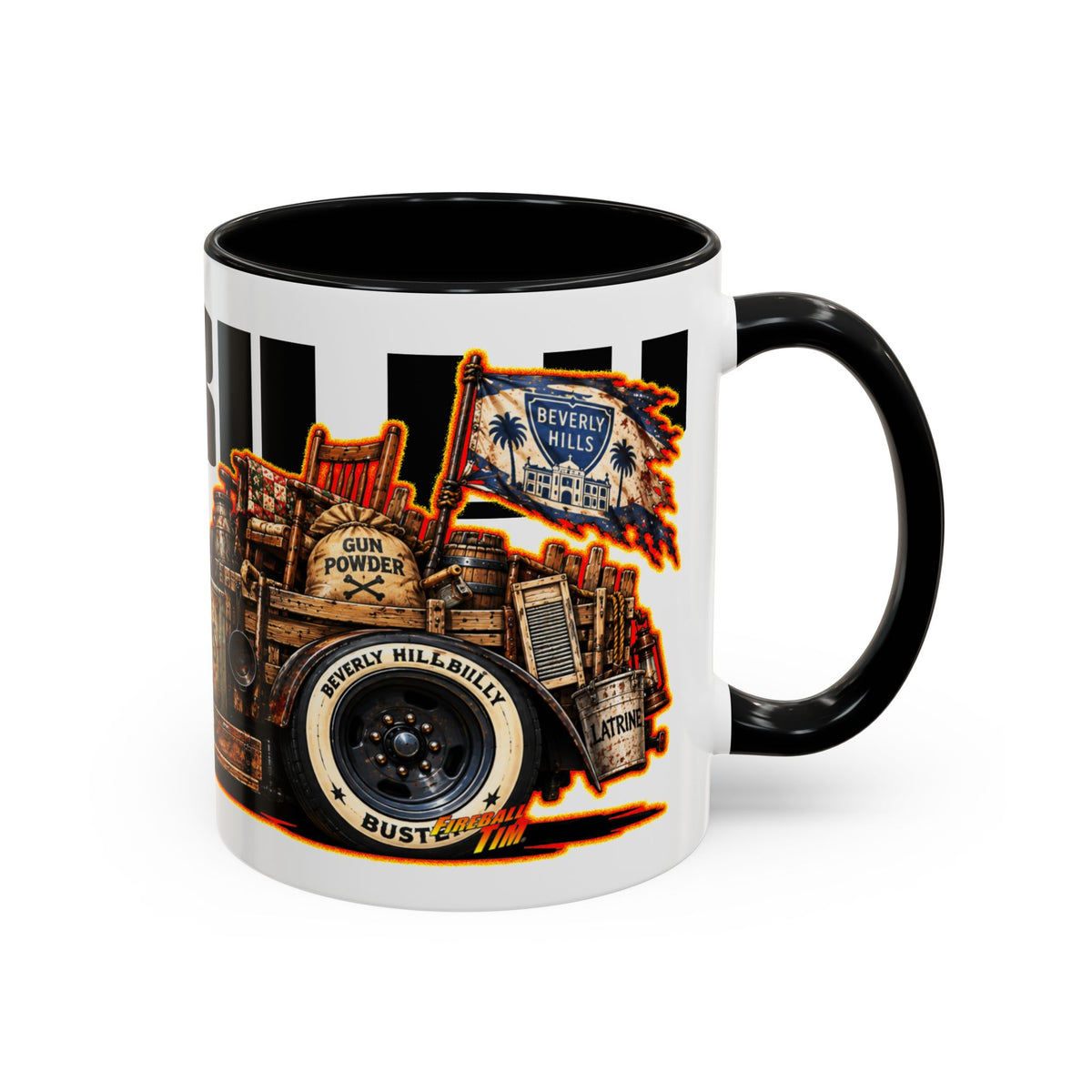BEVERLY HILLBILLIES Hillbilly Buster Hot Rod Collectible Fireball Art Coffee Mug - 2 Sizes