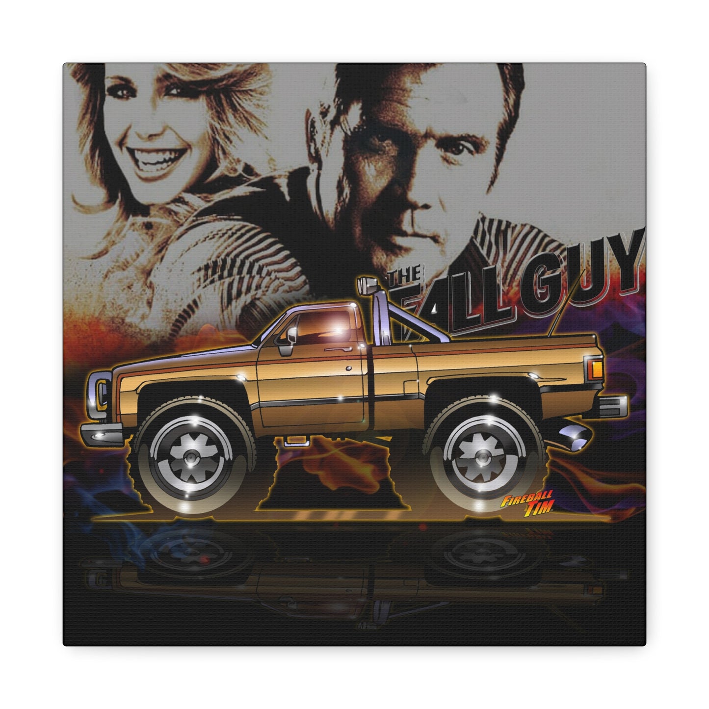 THE FALL GUY 1982 GMC K-2500 TV Show Canvas Wall Print MASTERPRINT 2 Sizes
