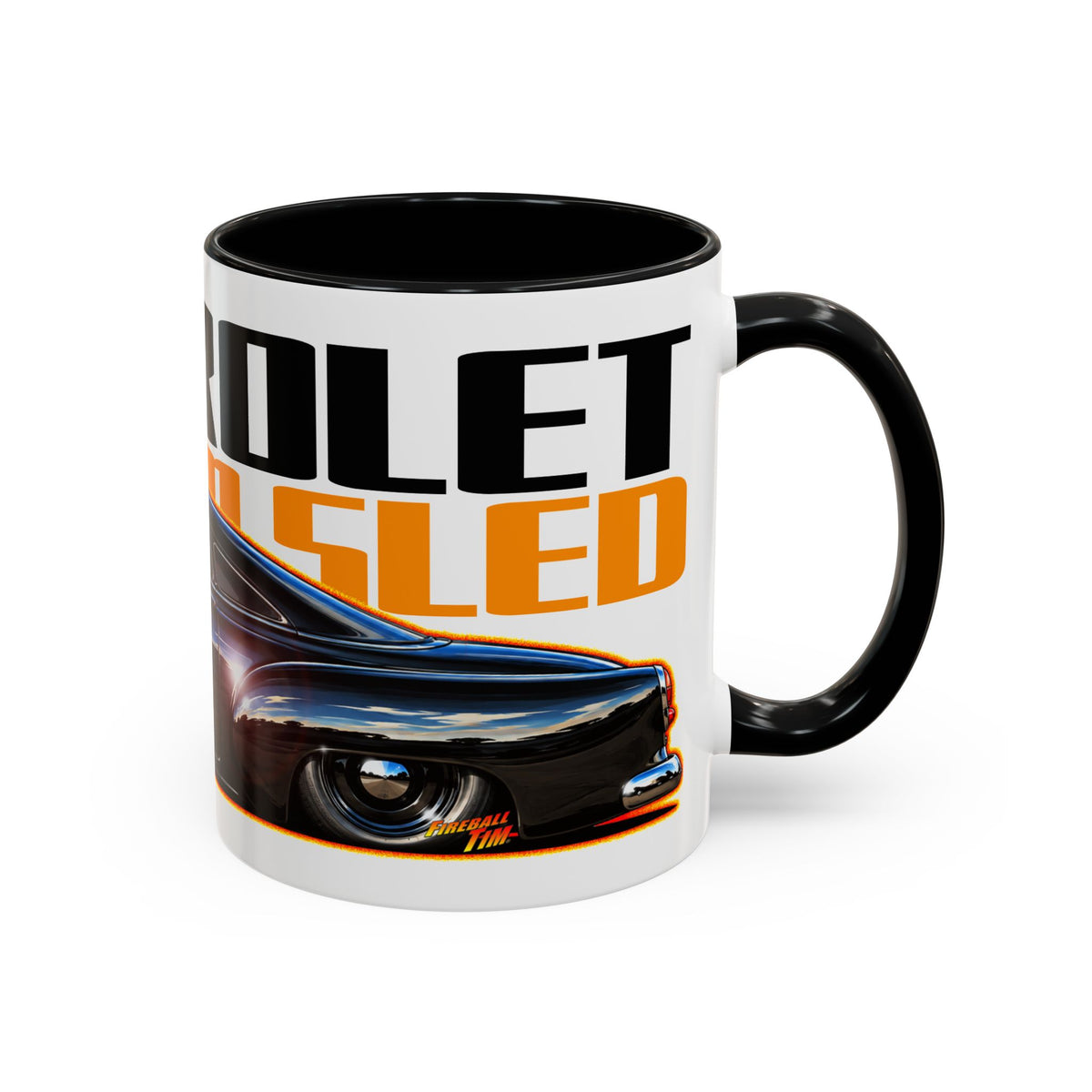 CHEVROLET KUSTOM SLED Classic Car Collectible Fireball Art Coffee Mug - 2 Sizes