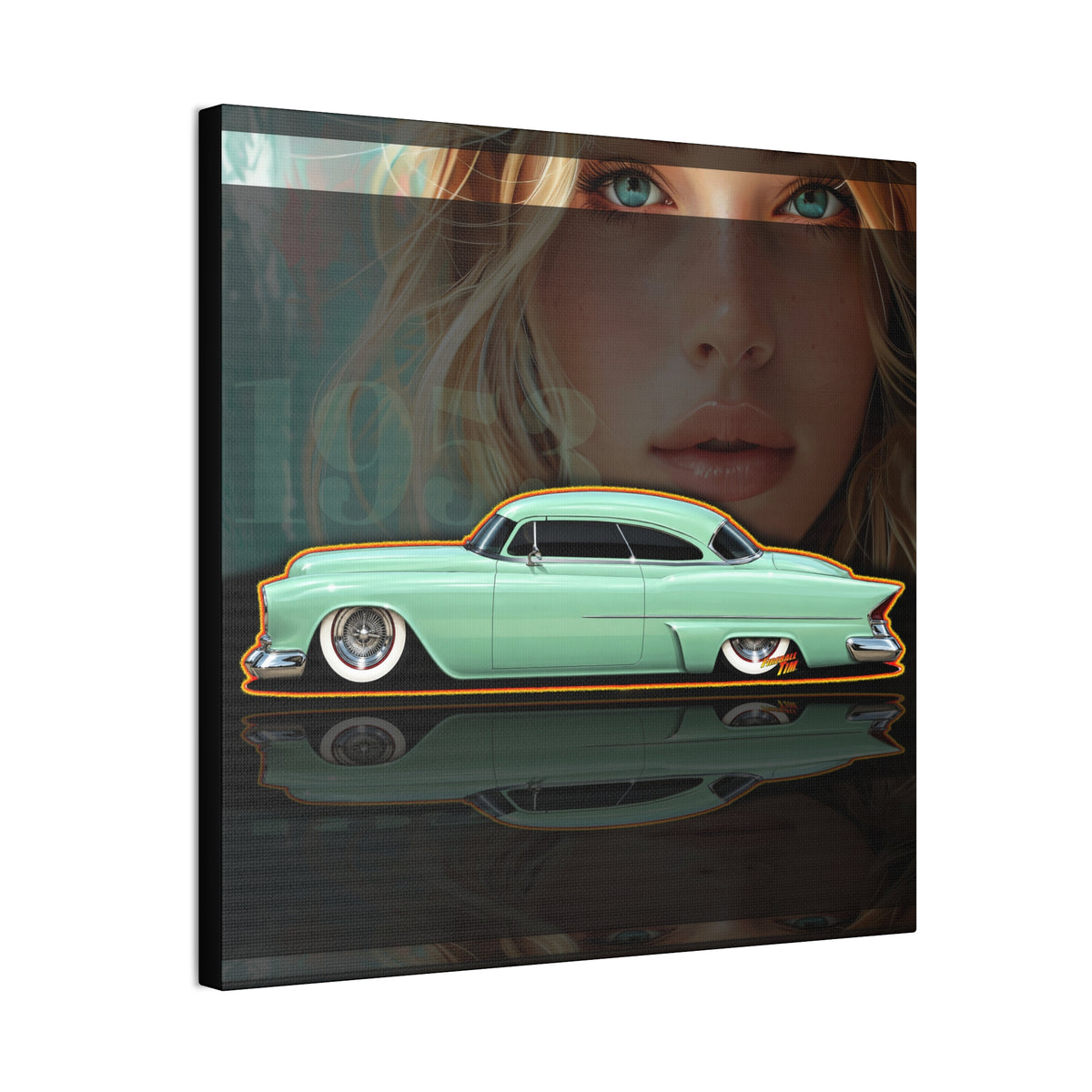 BUICK 1953 Kustom Special Collectible Fireball Art Canvas Stretched Print