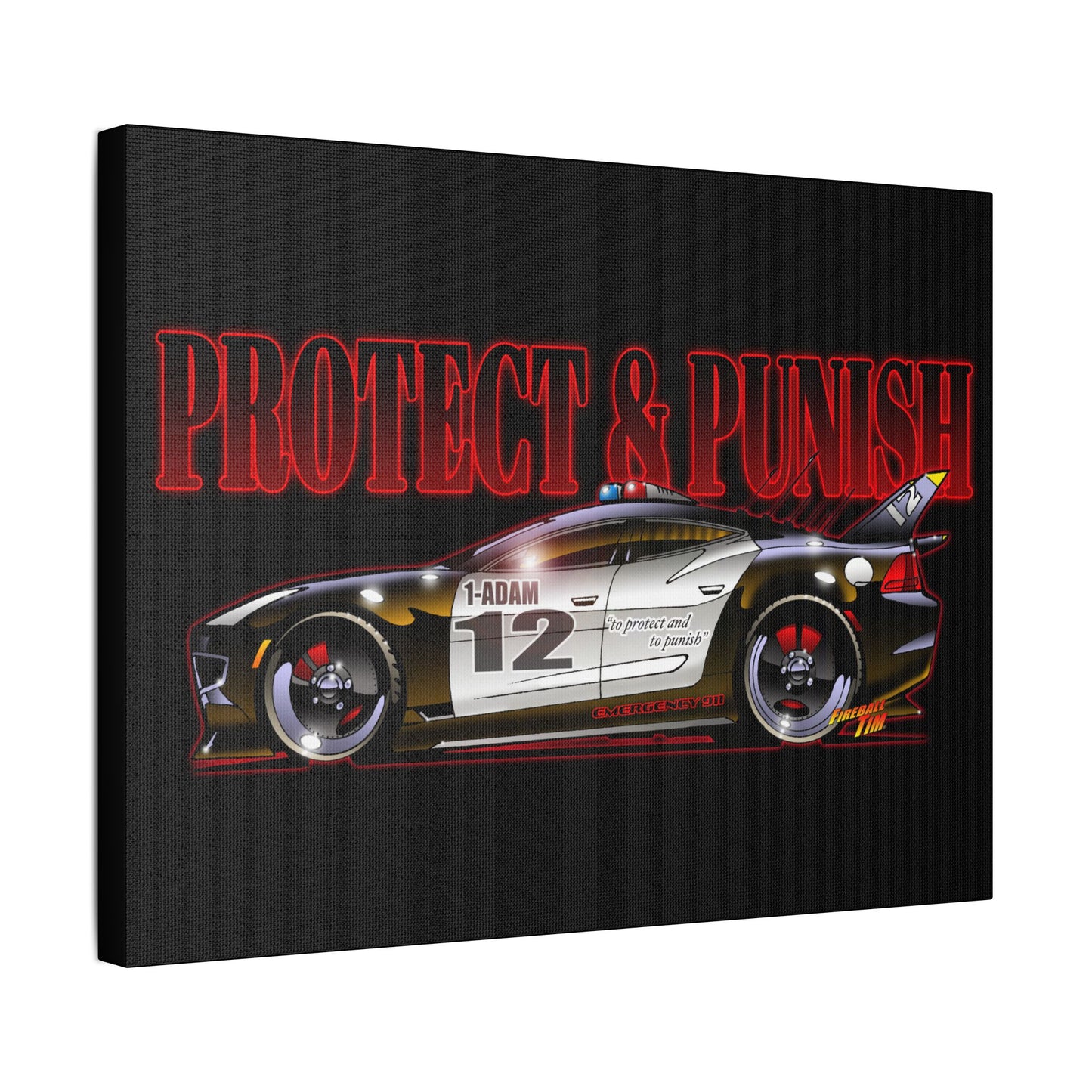 ADAM 12 FISKER KARMA Police Car Canvas Art Print - 11x14