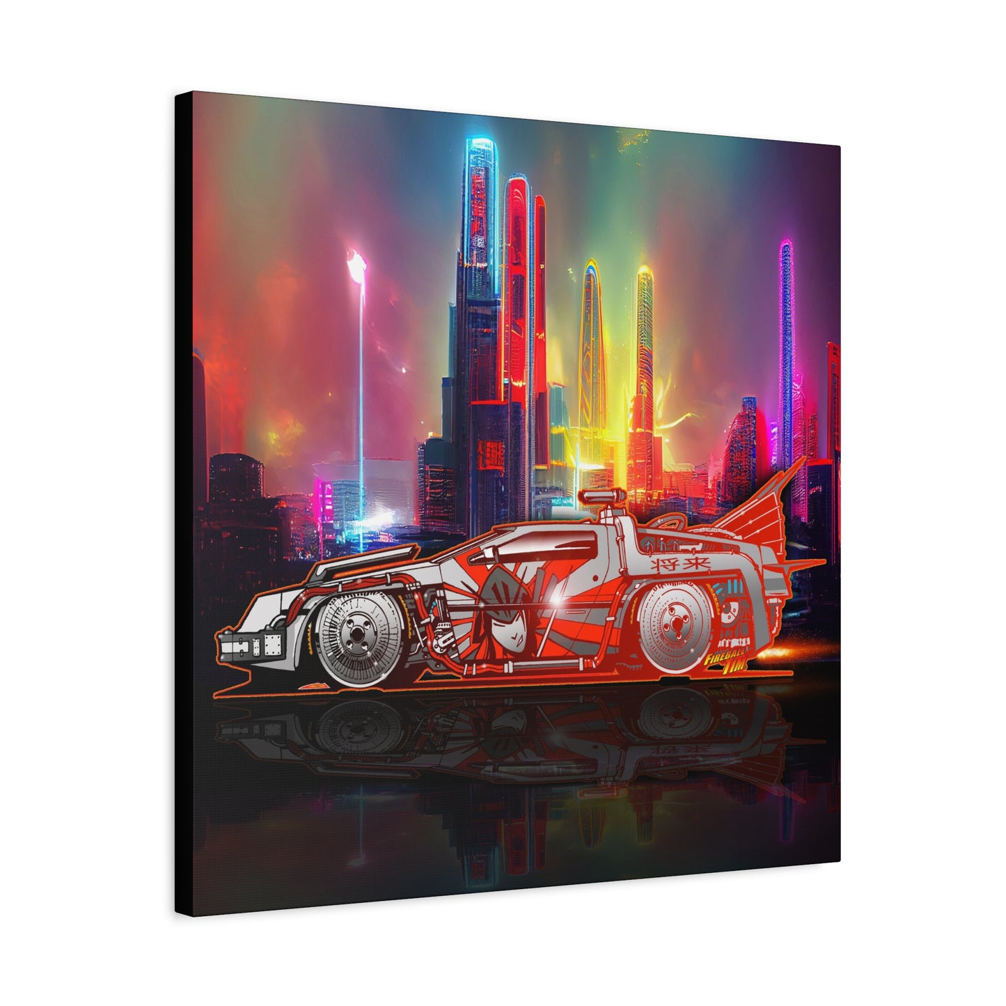 BACK TO THE FUTURE DELOREAN Time Machine Bosozoku Canvas Art Print 2 Sizes