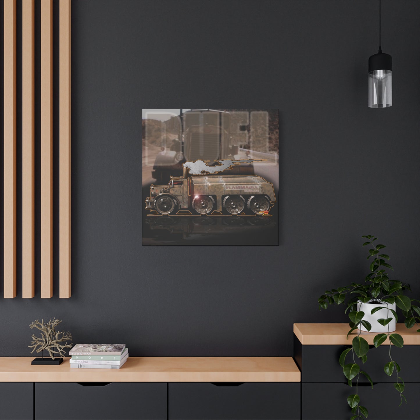 DUEL Killer Movie Truck Fireball Art Canvas Print - Sizes
