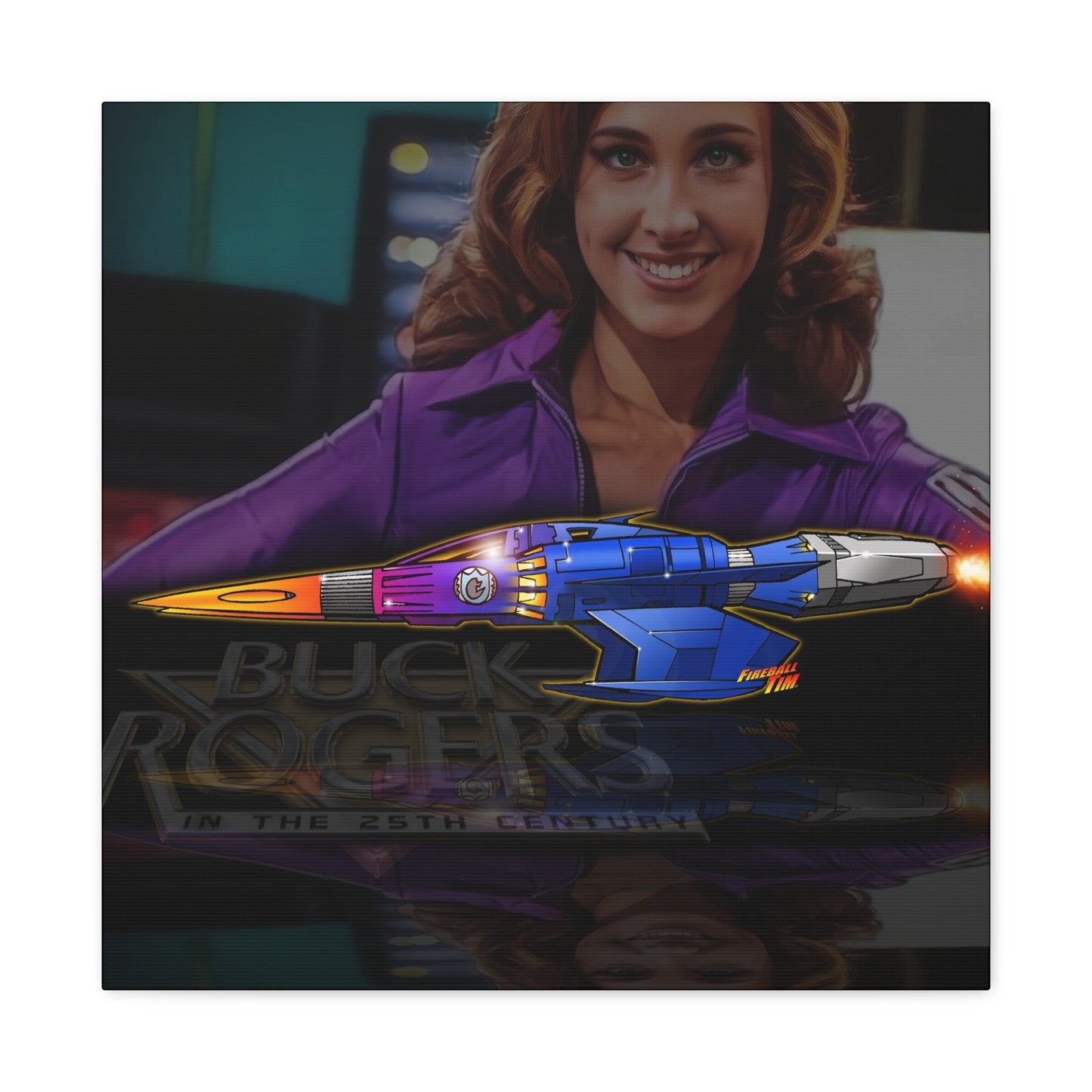 BUCK ROGERS Hot Rod Starfighter Spaceship Canvas Art MASTERPRINT 2 Sizes