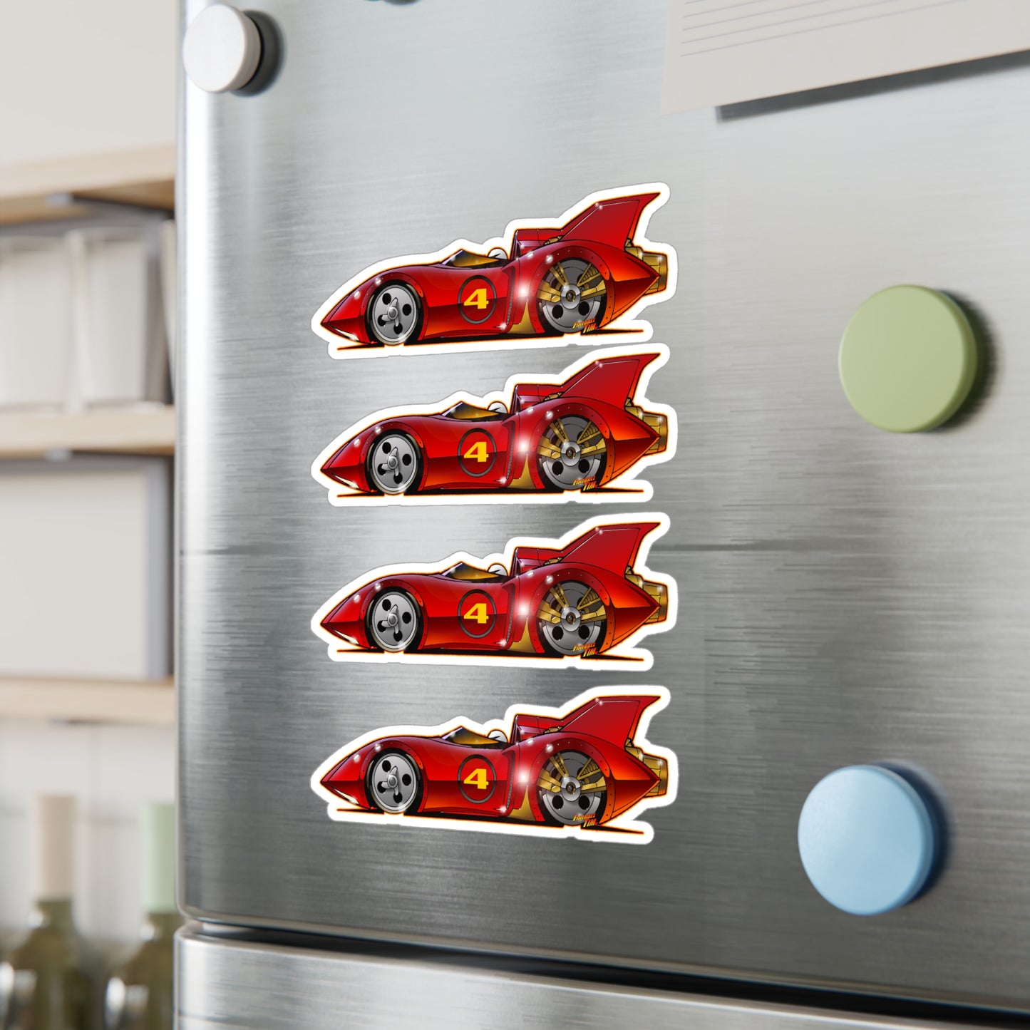SPEED RACER MACH 4 Fireball Art Collectible Kiss-Cut Vinyl Decals Sticker