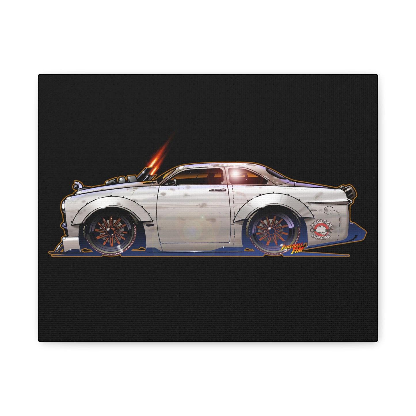 MANIACS GARAGE BORN49AIN 1949 FORD Fireball Canvas Art Wall Print - 11x14