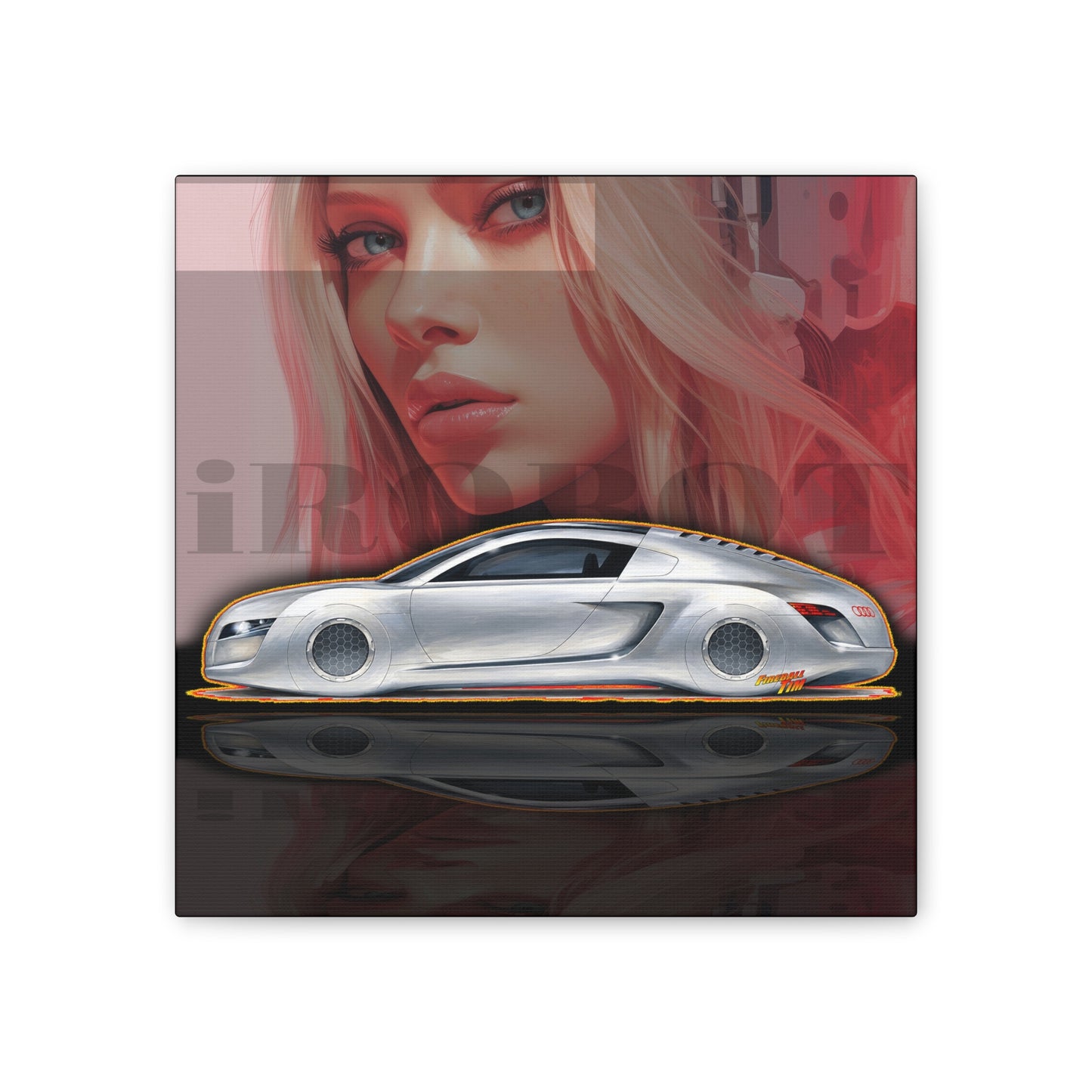 iROBOT AUDI CONCEPT Collectible Fireball Art Canvas Stretched Print