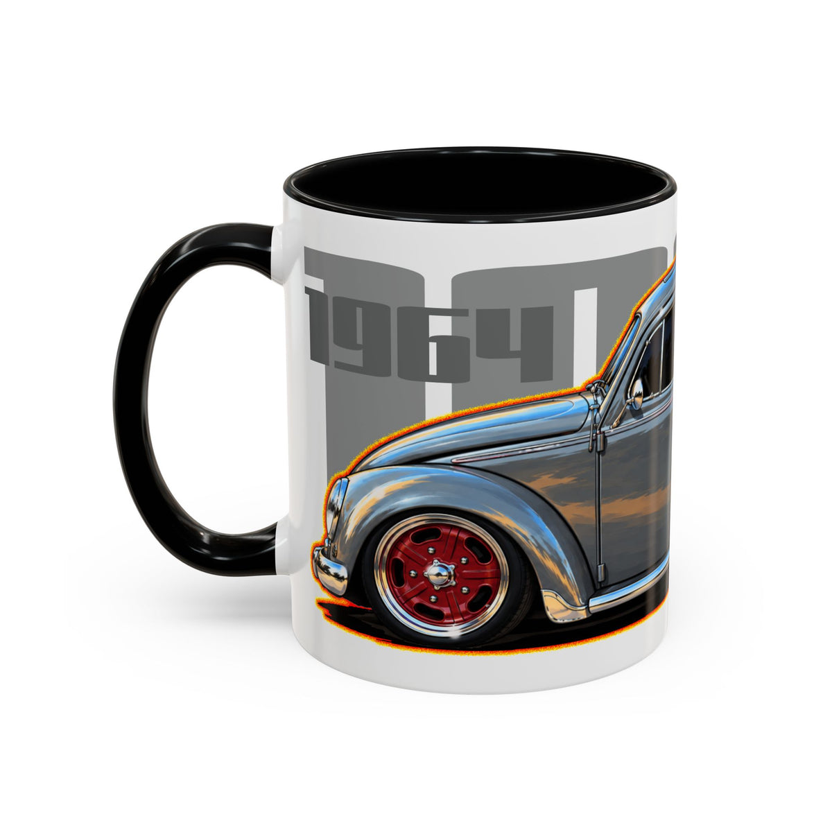 KUSTOM 1964 VW BUG Collectible Fireball Art Coffee Mug - 2 Sizes
