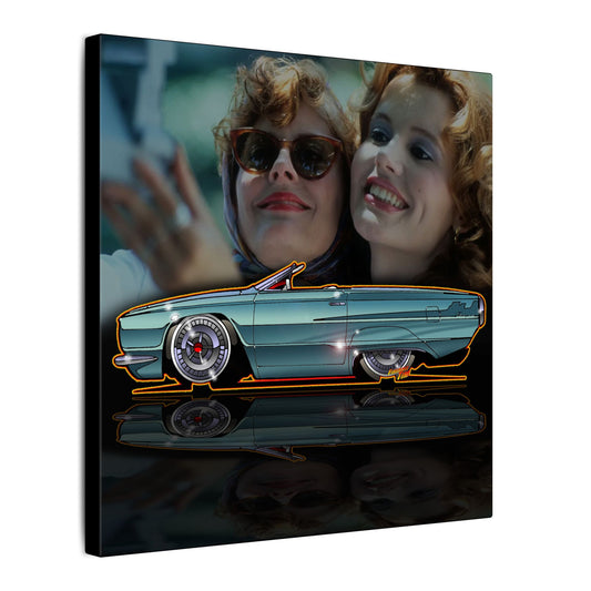 THELMA & LOUISE 1966 Ford Thunderbird Collectible Fireball Art Canvas Print - 12x12