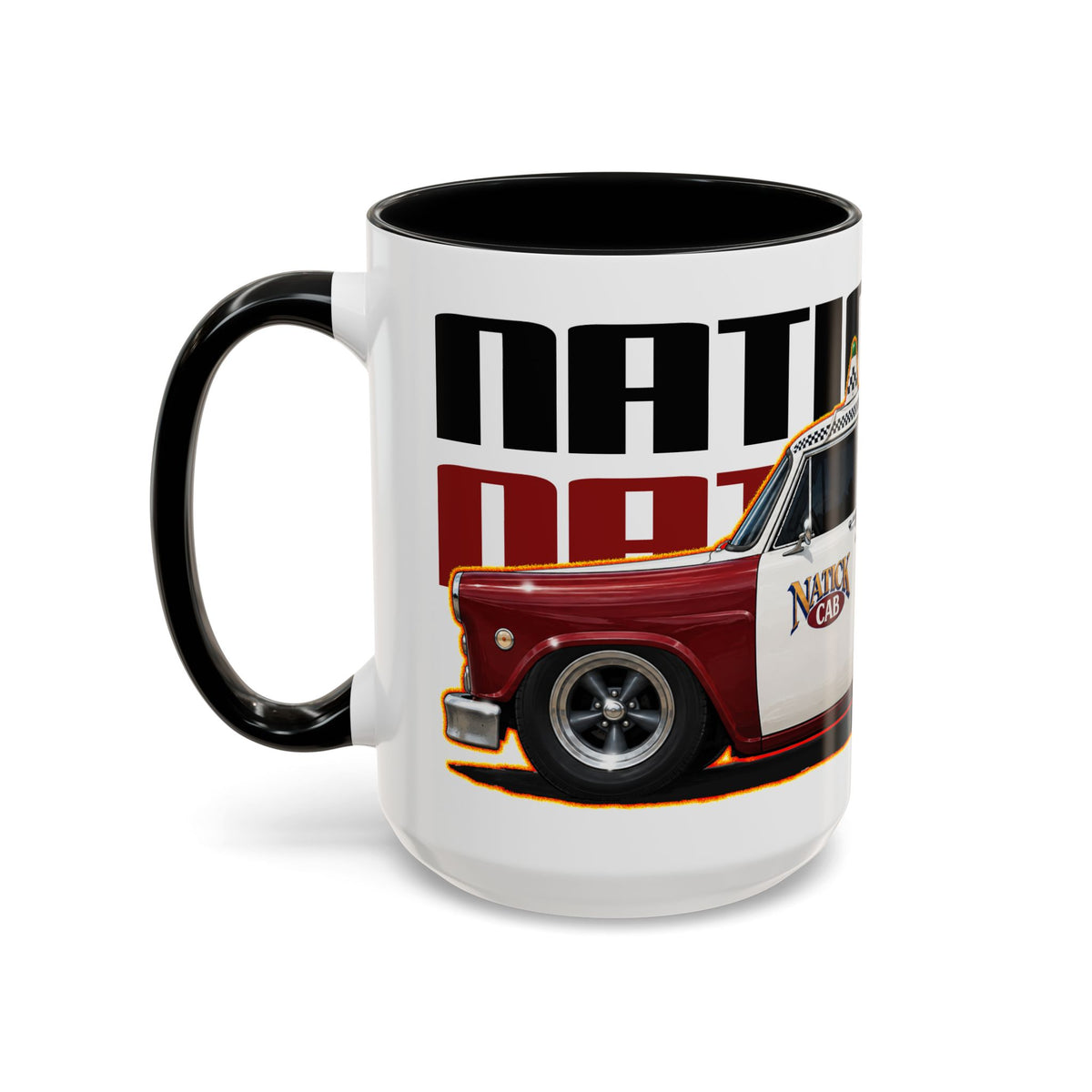 NATICK CHECKER CAB Collectible Fireball Art Coffee Mug - 2 Sizes