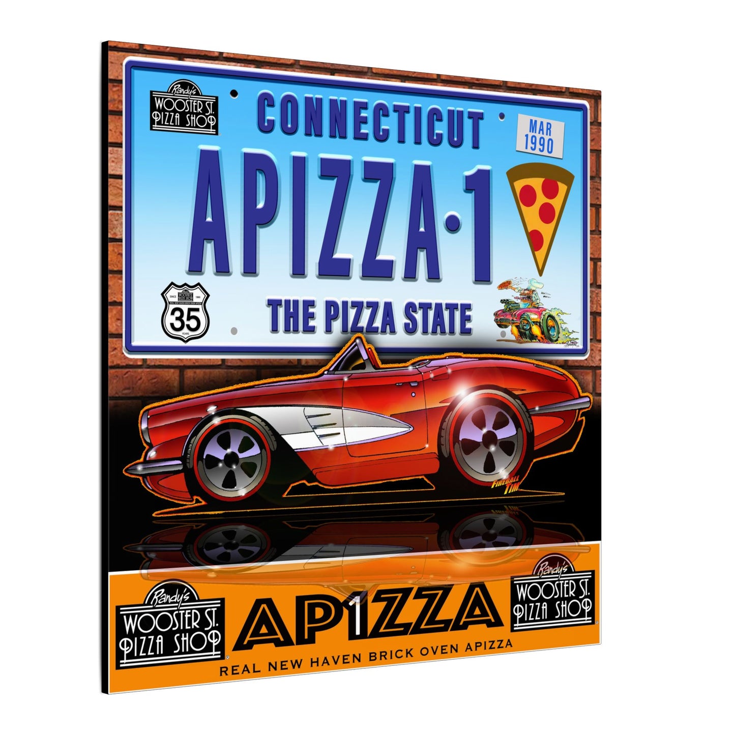 CORVETTE 1958 APIZZA 1 Fireball Art Canvas Print