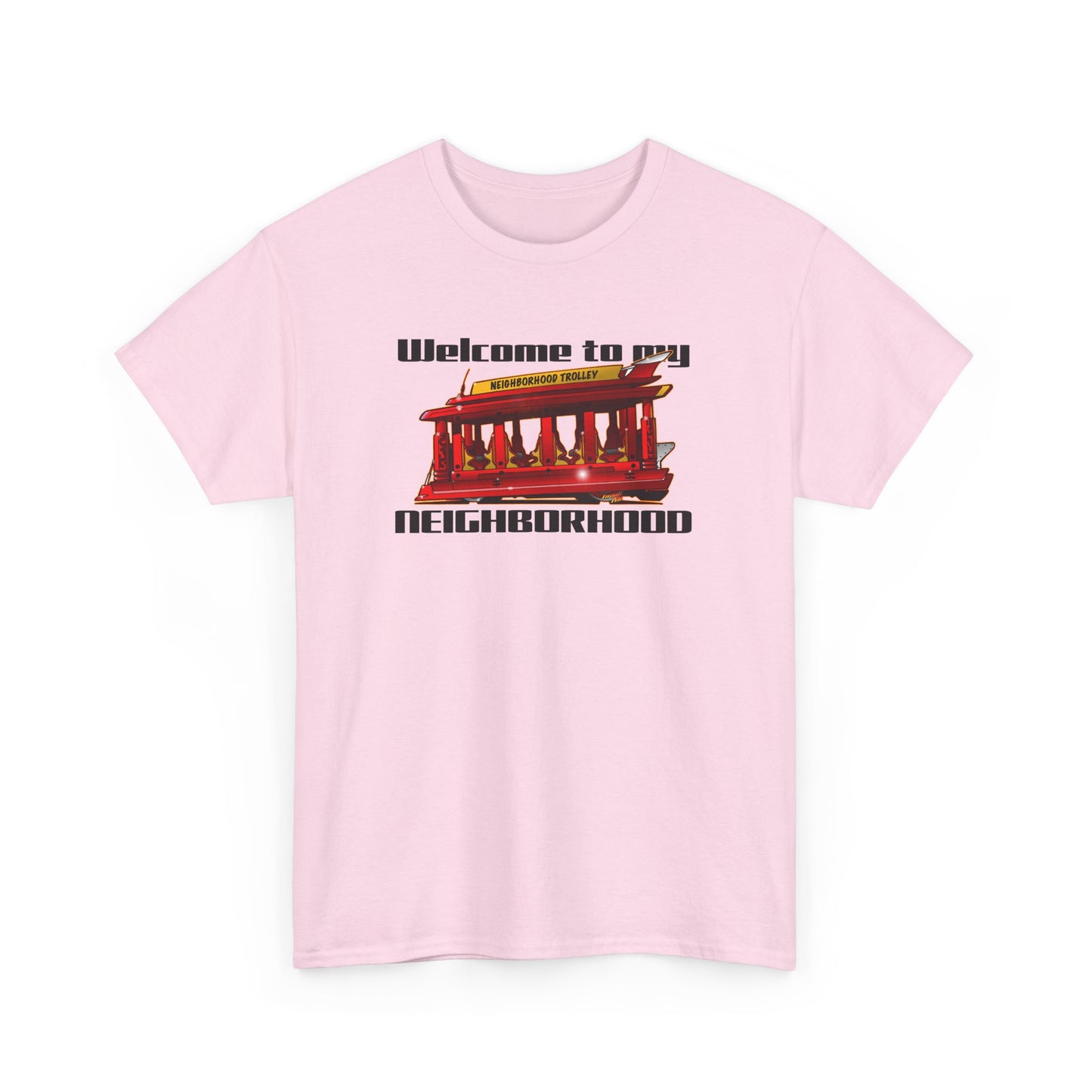 MR. ROGERS NEIGHBORHOOD TROLLEY Unisex Heavy Cotton Tee Shirt - Multiple Colors