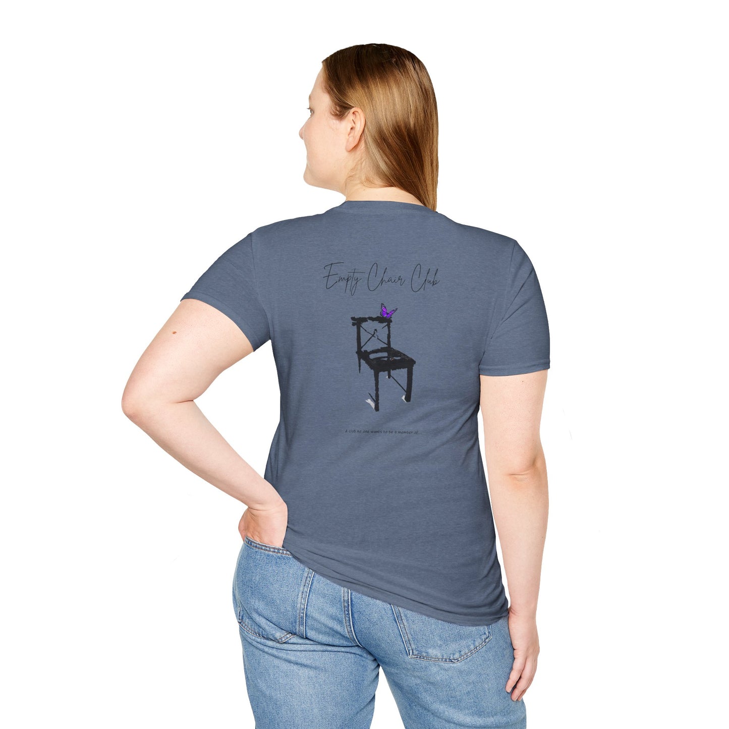 EMPTY CHAIR CLUB Unisex Softstyle T-Shirt - Casual Comfort for Relaxation and Reflection