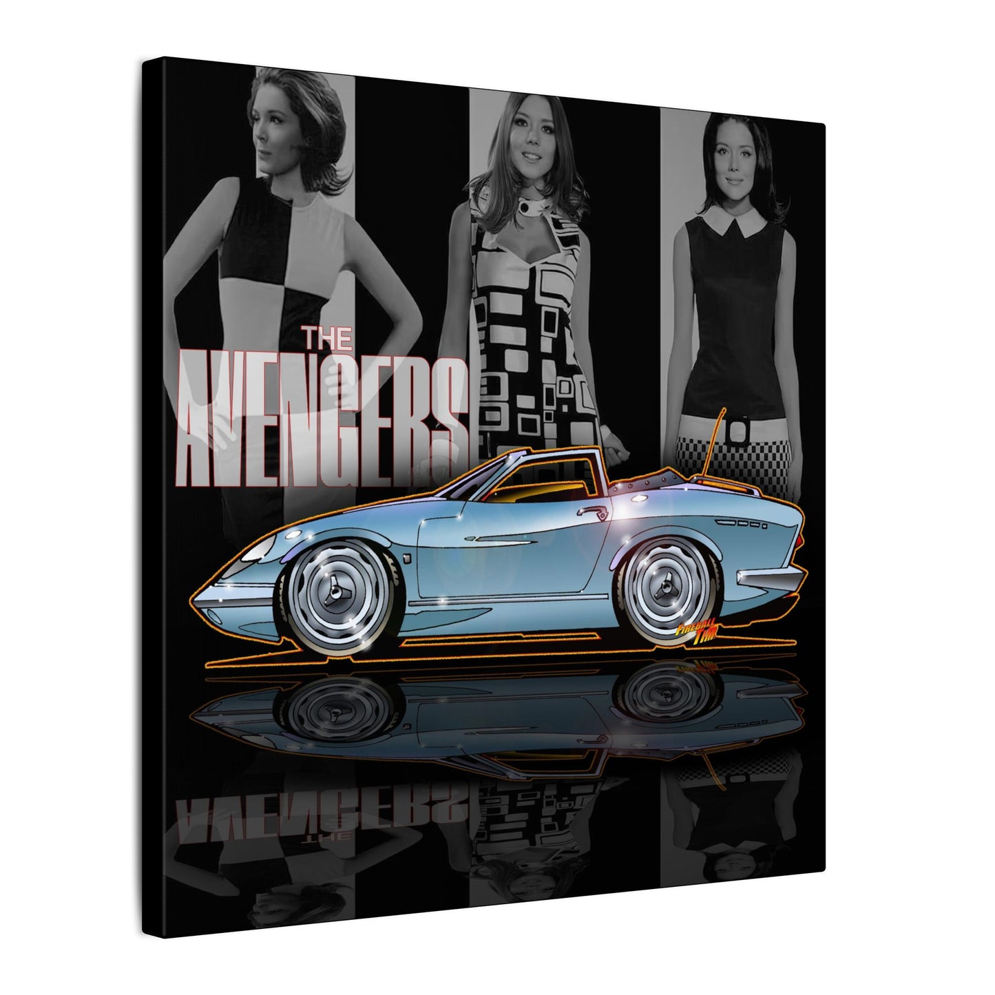 THE AVENGERS TV Show Emma Peel Lotus Elan Canvas Art Print