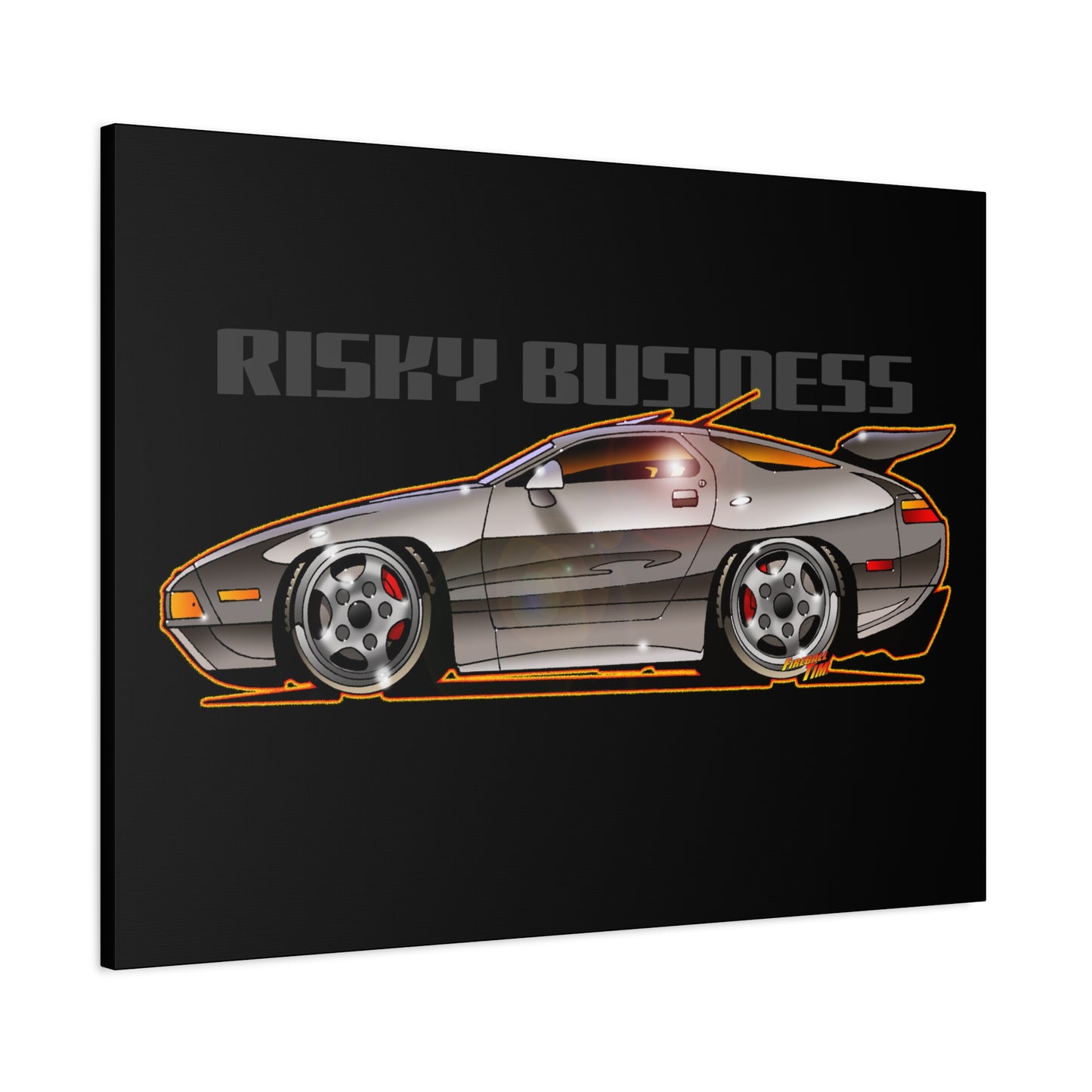 RISKY BUSINESS Porsche 928 Fireball Art Canvas Print - Sizes