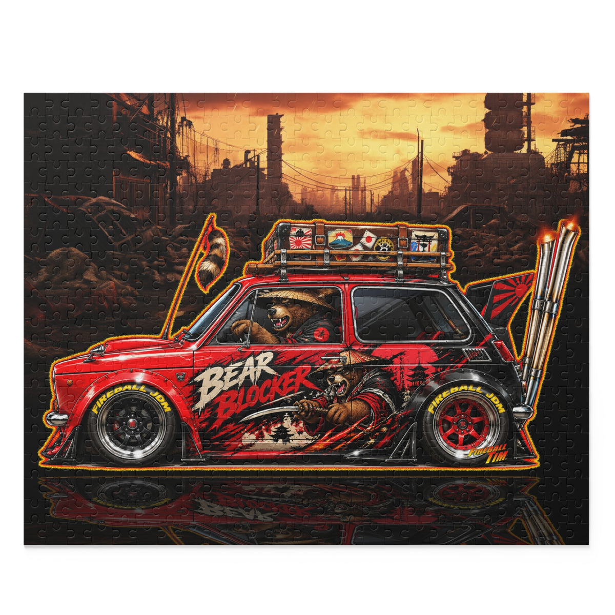 JDM 1967 HONDA 600 Collectible Fireball Art Jigsaw Puzzle — Retro Japanese Cars (120/252/500‑Piece)