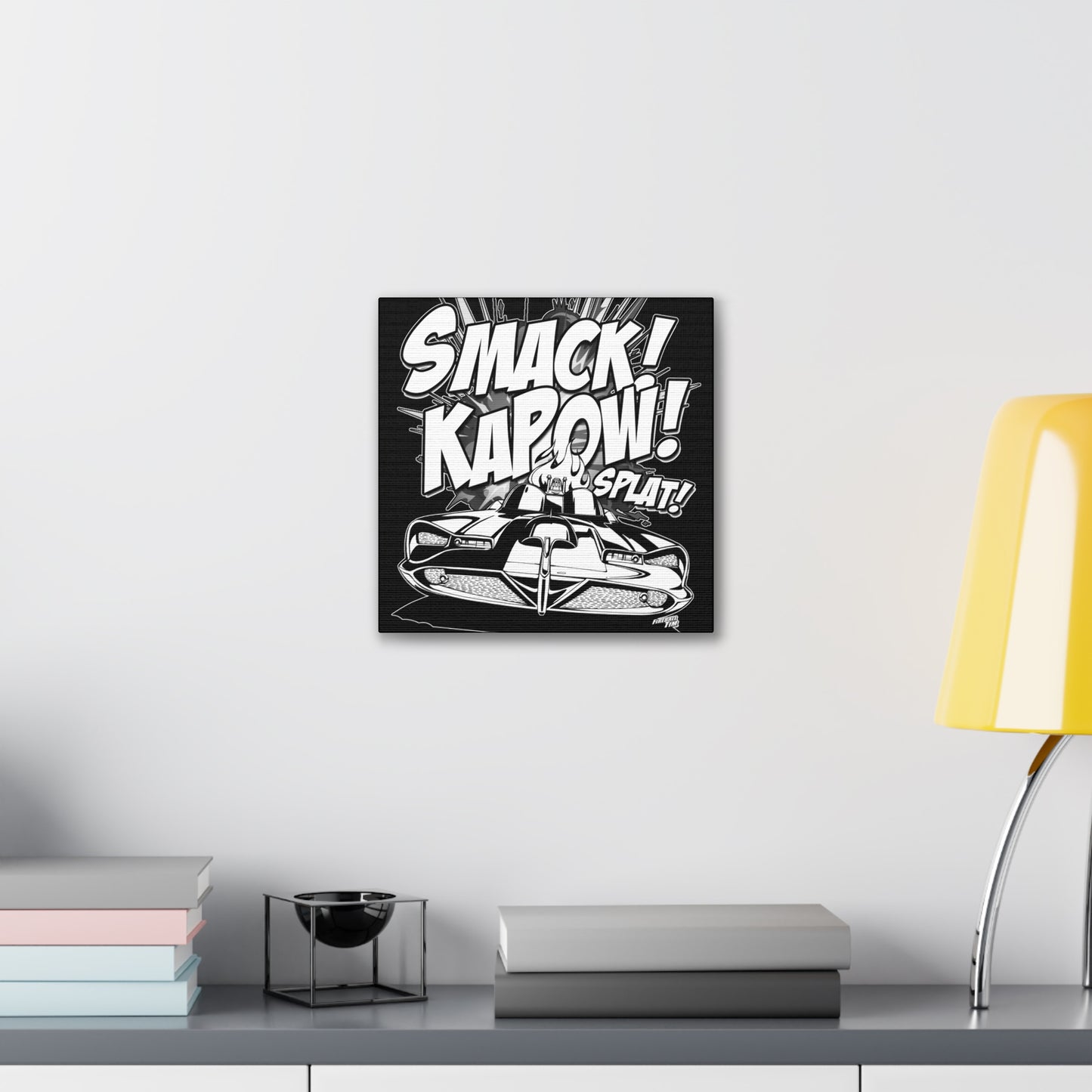 BATMOBILE 1966 BATMAN KAPOW Canvas Art Print - 2 Sizes