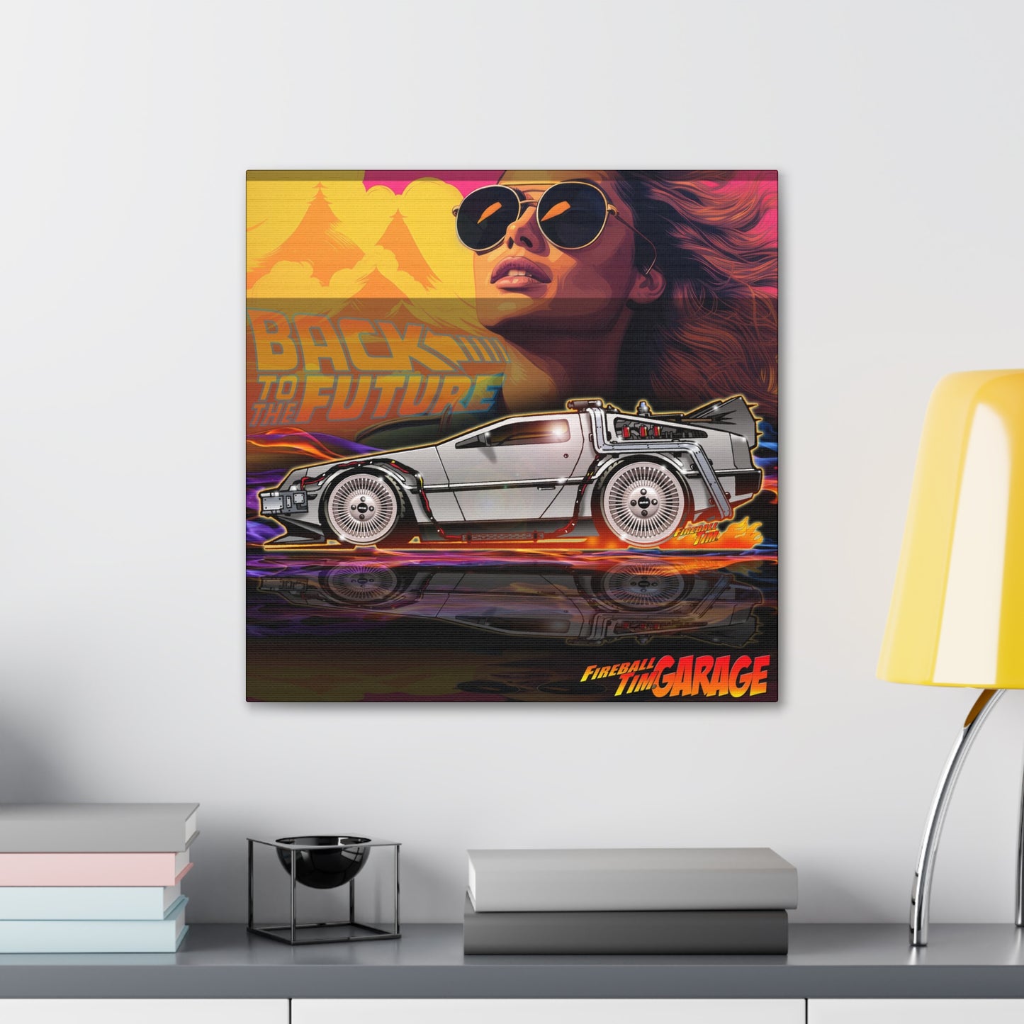 BACK TO THE FUTURE Delorean Time Machine Concept Art Canvas MASTERPRINT 3 Sizes