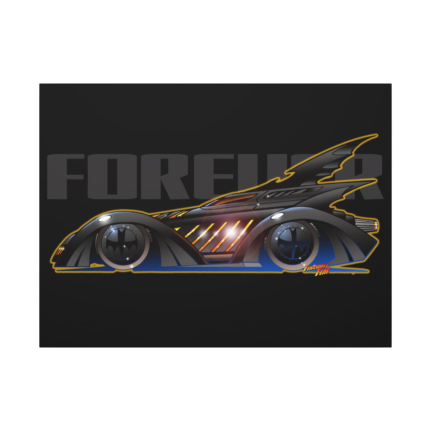 BATMAN FOREVER BATMOBILE Fireball Art Canvas Print