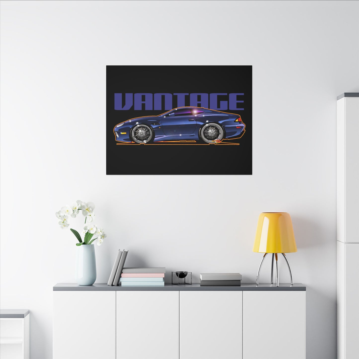 ASTON MARTIN VANTAGE 2001 Fireball Art Canvas Print