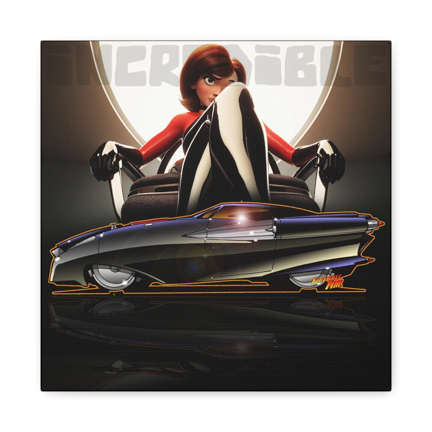 PIXAR INCREDIBLES Incredicar Canvas Art Wall Print - 12x12