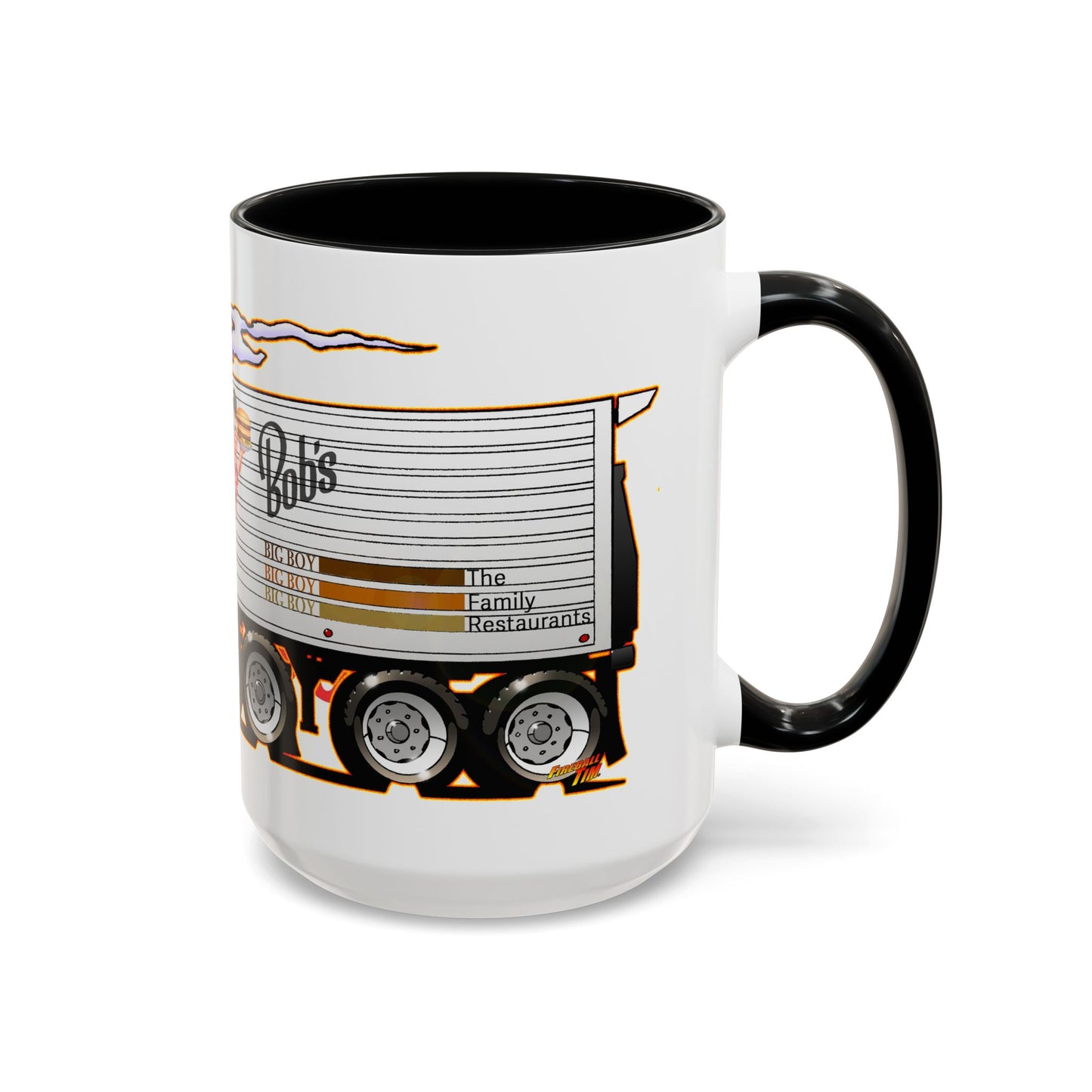 BOB'S BIG BOY Semi Tractor Trailer Truck Collectible Art Coffee Mug - 2 Sizes