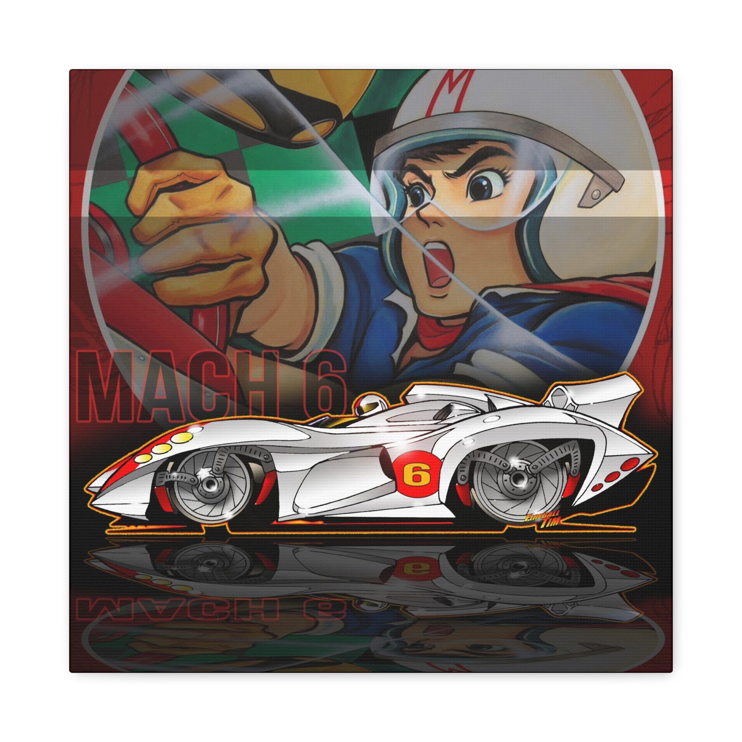 SPEED RACER MACH 6 Fireball Art Collectible Canvas Print - Multiple Sizes