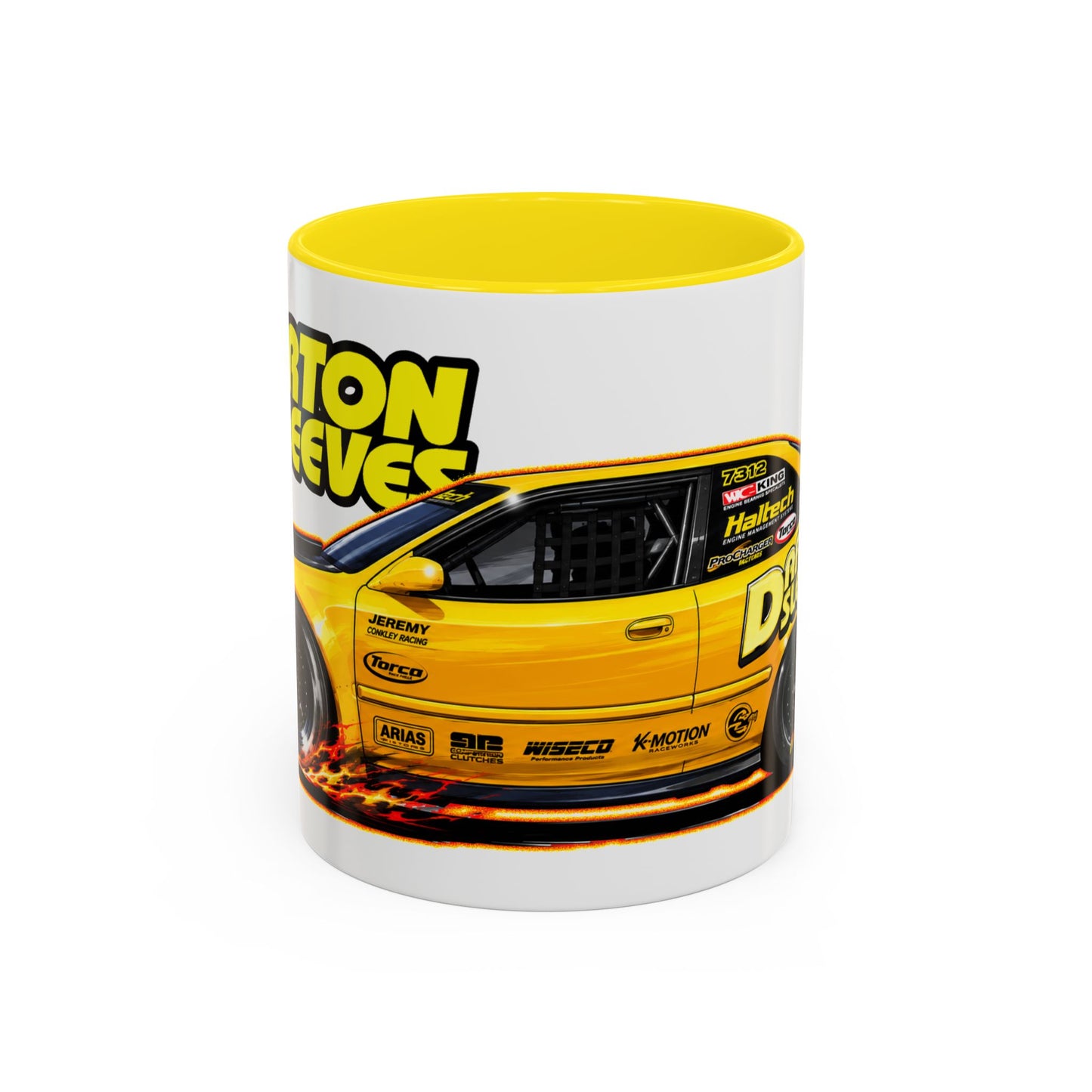 DARTON SLEEVES HONDA Drag Car Collectible Fireball Art Coffee Mug - 2 Sizes