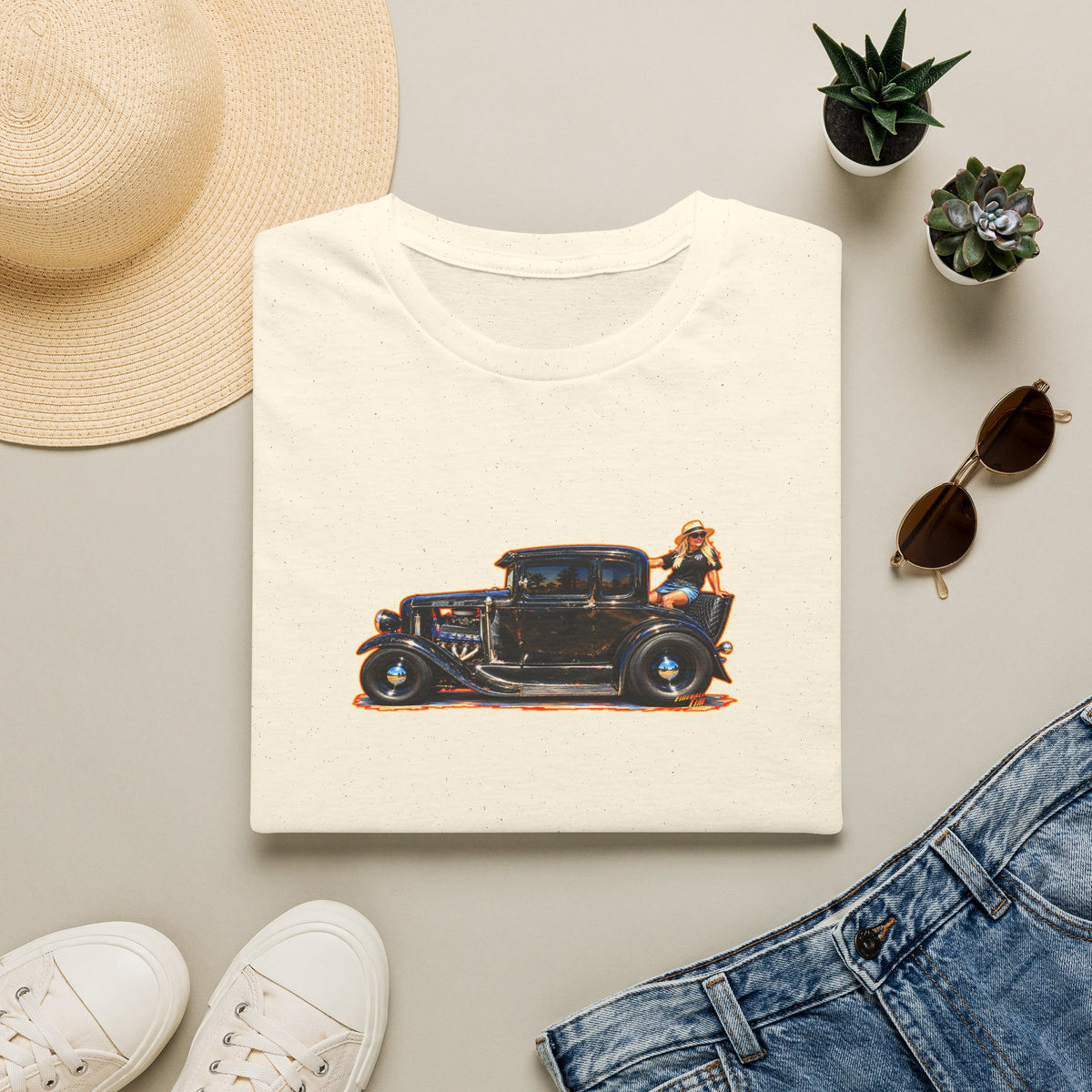 MCDOUGALL SPECIAL Model A Hot Rod Collectible Fireball Art Tee Shirt