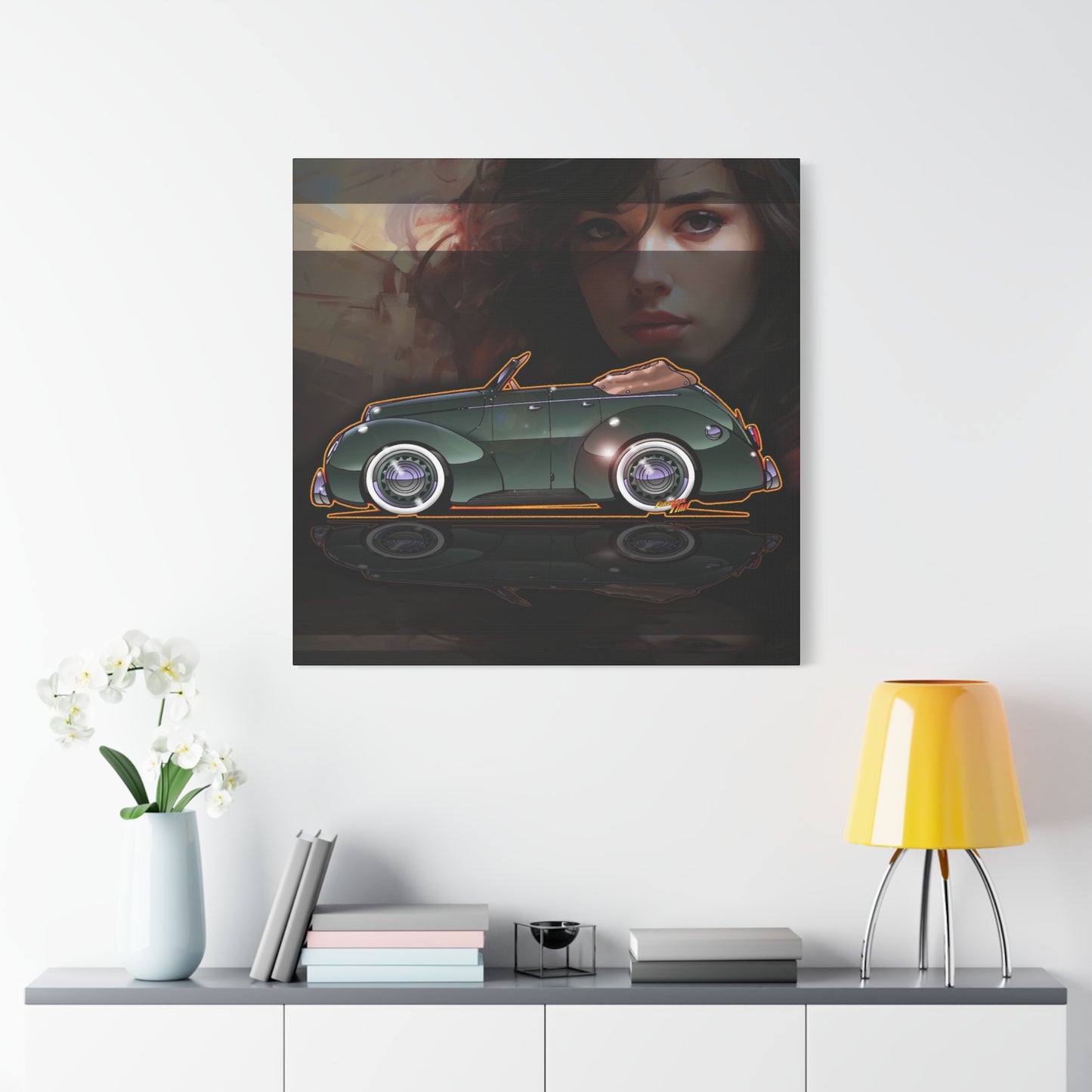 FORD DELUXE 1939 Convertible Fireball Art Canvas Print