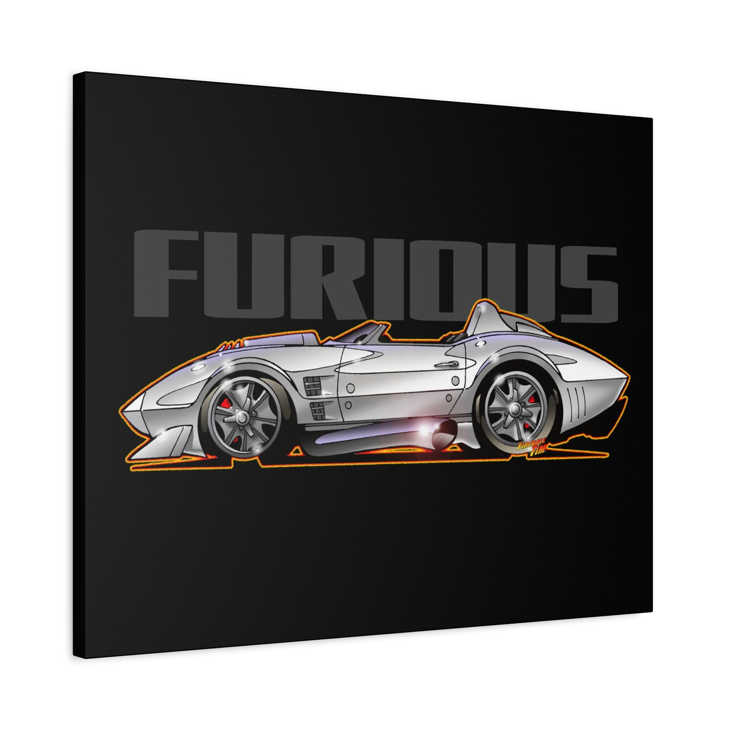 FAST AND FURIOUS Grand Sport Stingray Corvette Fireball Art Canvas Art Wall Print