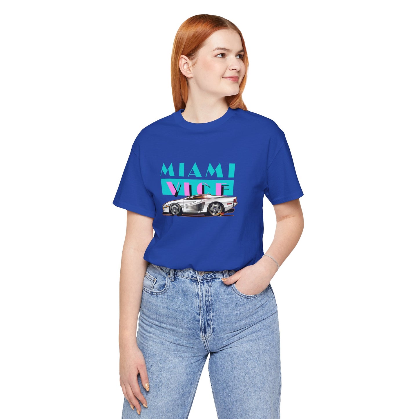 MIAMI VICE FERRARI TESTAROSSA TV Show Short Sleeve Tee 12 Colors