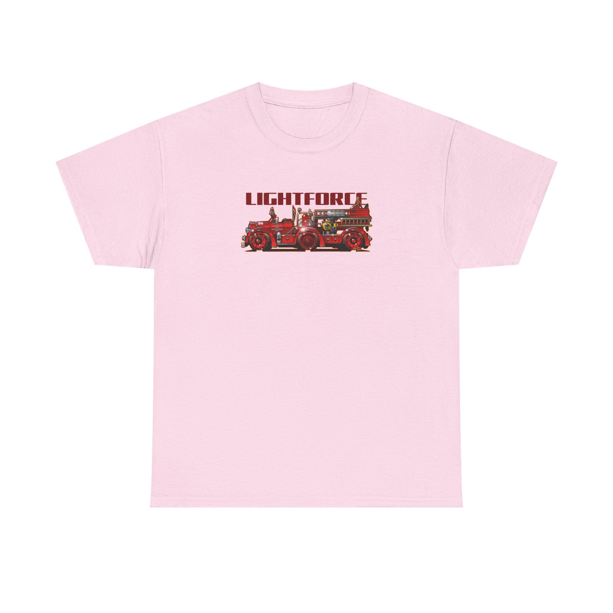 LIGHTFORCE VINTAGE 1940 AERIAL LADDER FIRE TRUCK Fireball Art Tee Shirt - Multiples