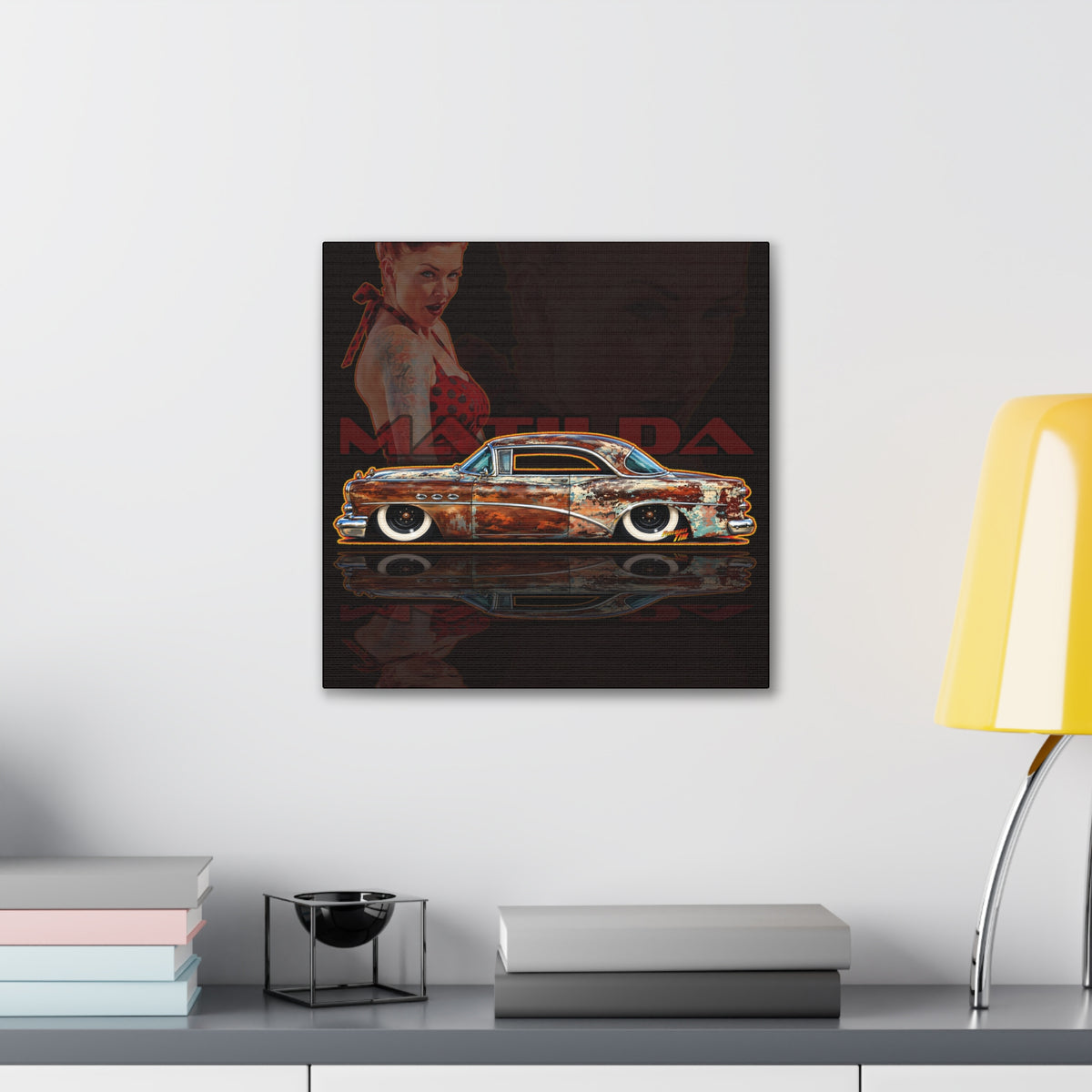 BUICK 1954 KUSTOM SPECIAL Collectible Fireball Art Canvas Stretched Print