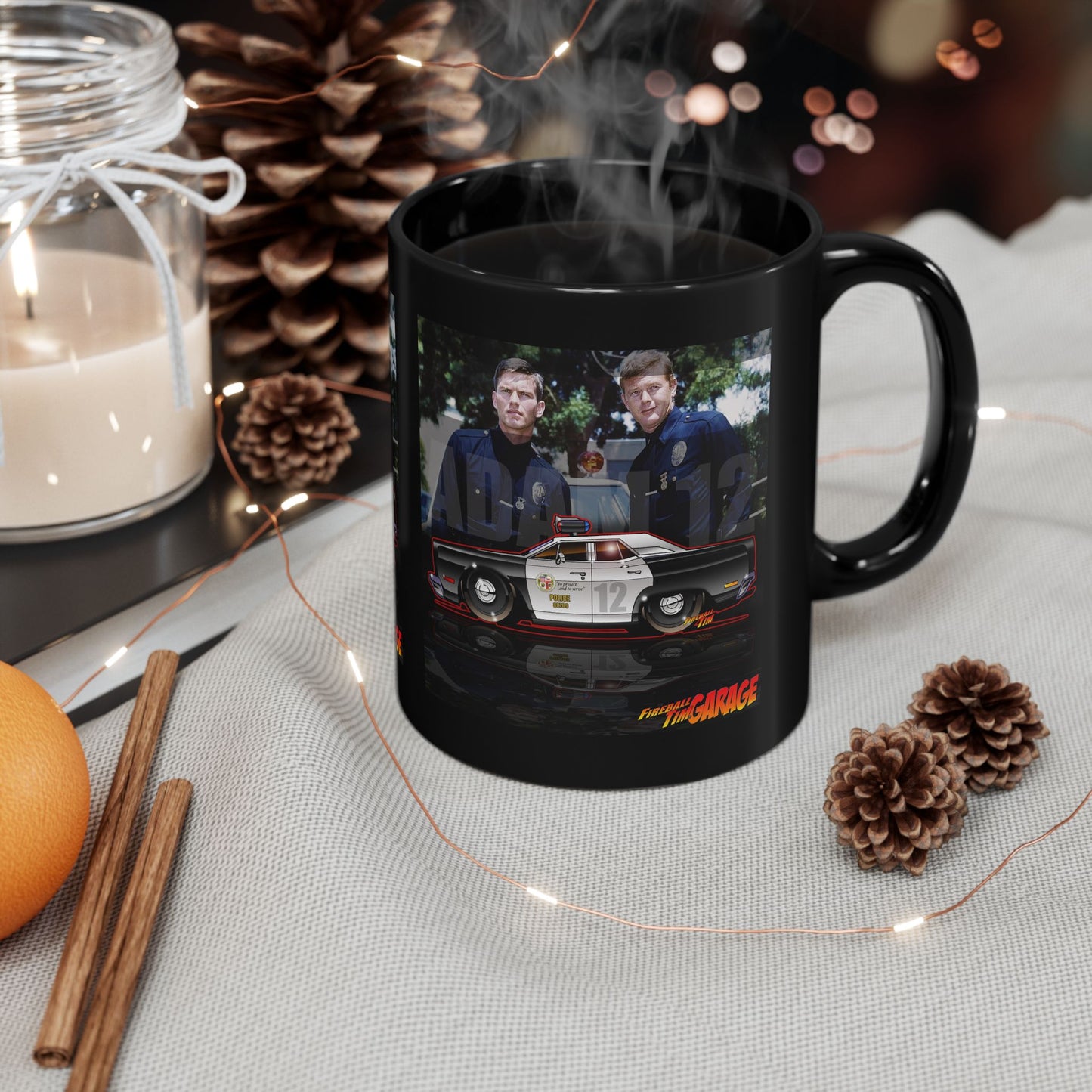 ADAM 12 TV Show 1967 PLYMOUTH BELVEDERE Police Car Collectors Coffee Mug - 11oz