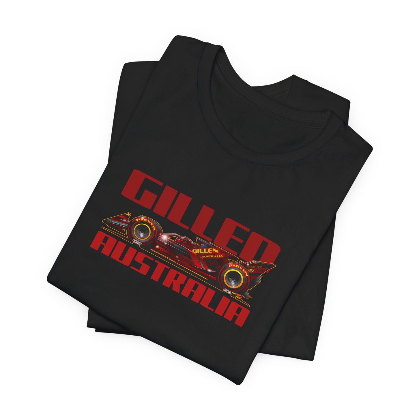 GILLEN AUSTRALIA F1 2047 Race Car Art Short Sleeve Tee - 6 Colors