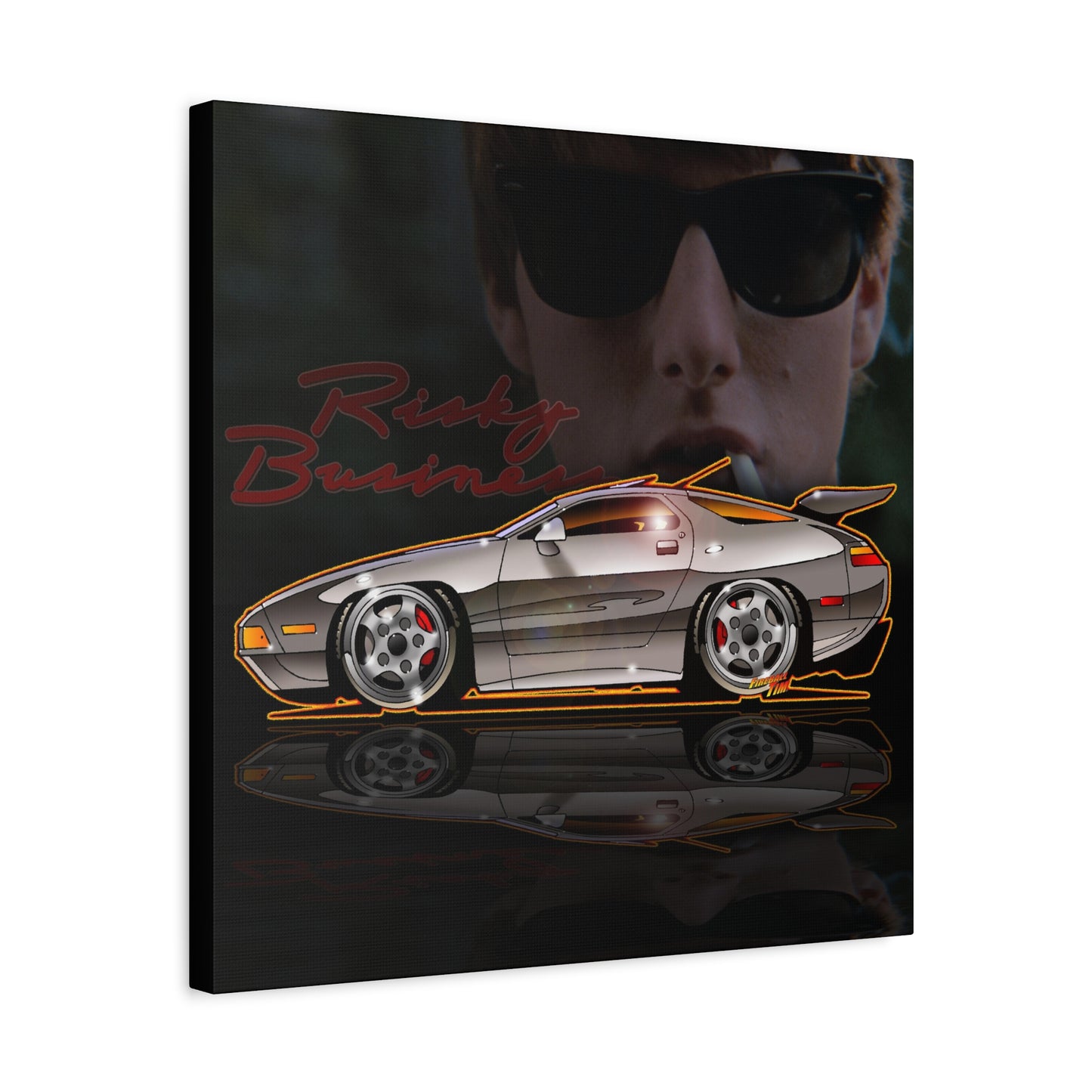 RISKY BUSINESS Porsche 928 Fireball Art Canvas Print - Sizes