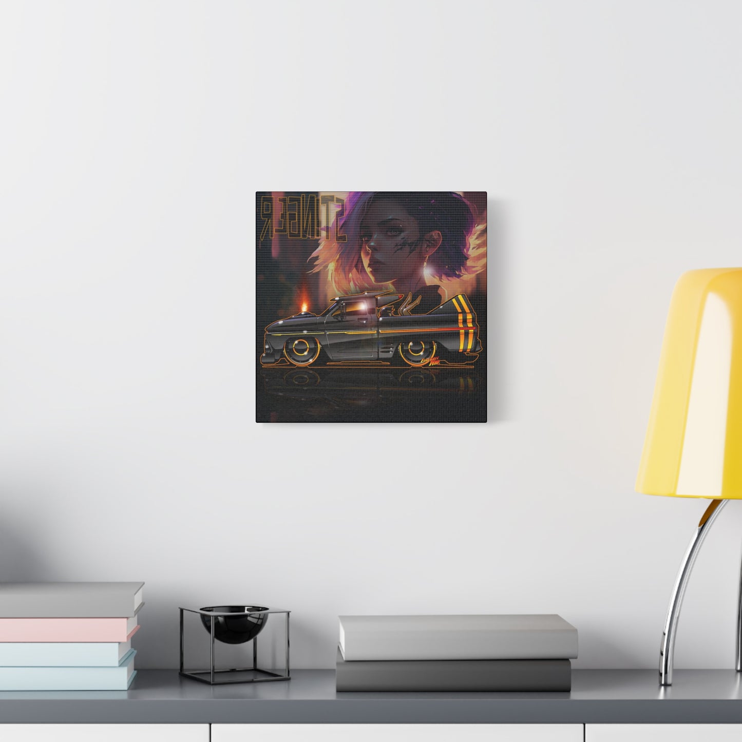 CHEVROLET C10 1960 Stinger Pickup Truck Fireball Art Canvas Print