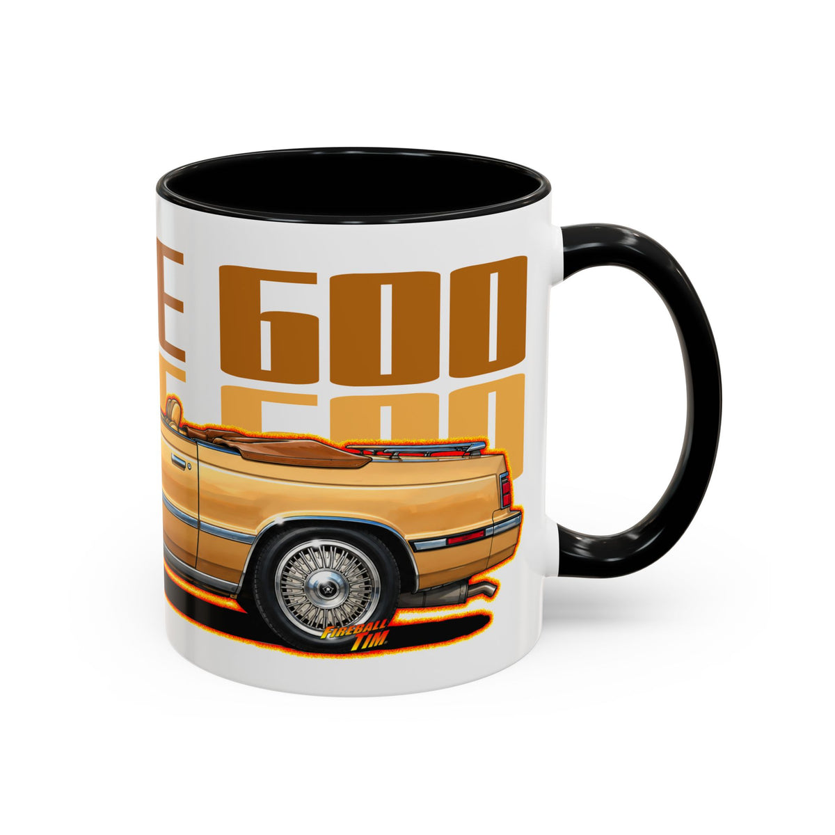 DODGE 600 CONVERTIBLE 1985 Collectible Fireball Art Coffee Mug - 2 Sizes