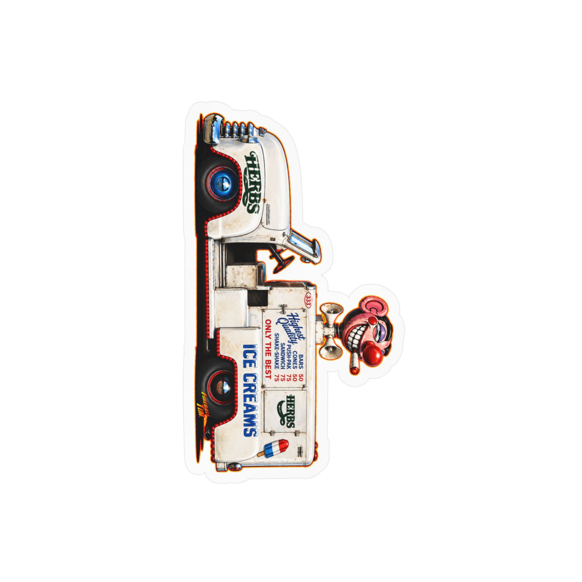 CHEECH & CHONG Nice Dreams Ice Cream Truck Collectible Fireball Art Stickers in 4 Sizes