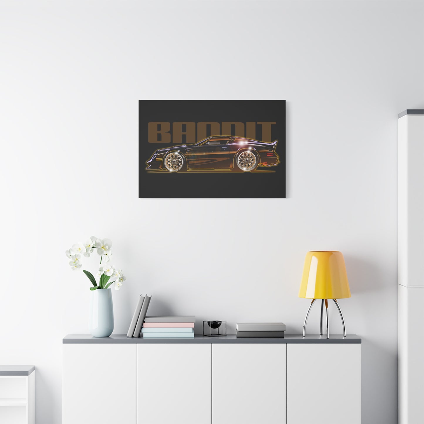 SMOKEY AND THE BANDIT Pontiac Trans Am Fireball Art Canvas Print - Sizes