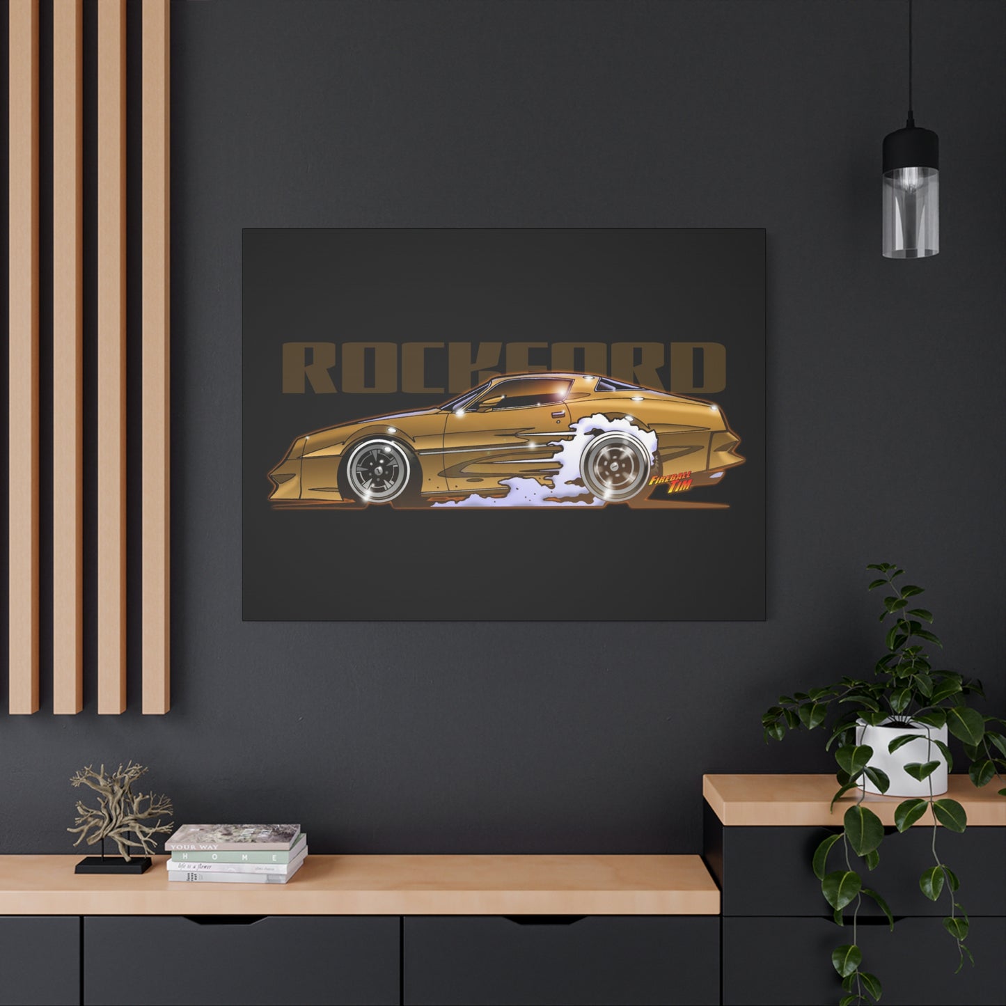 ROCKFORD FILES Pontiac Firebird Fireball Art Canvas Wall Print